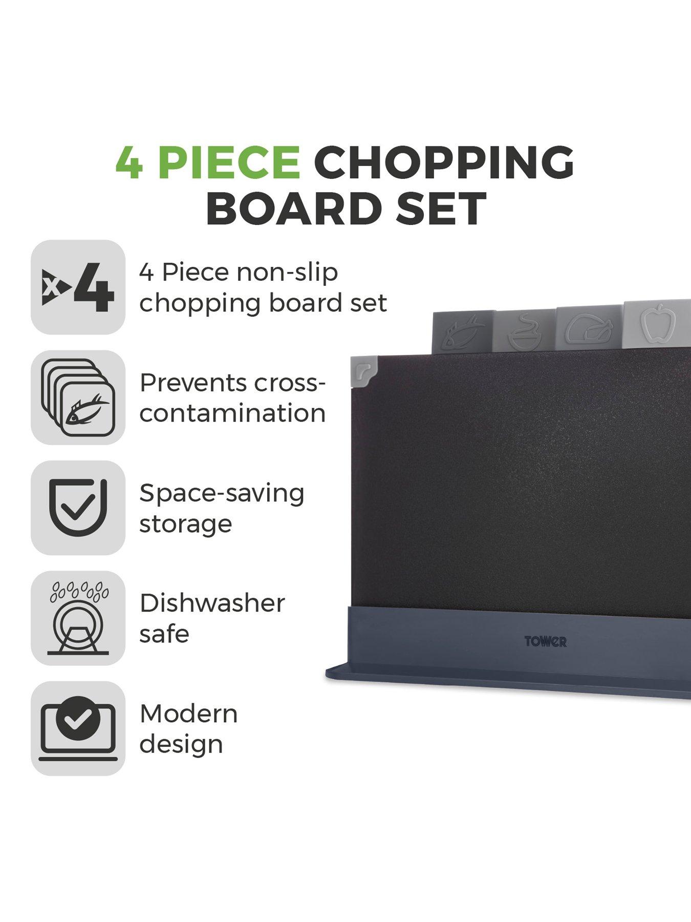 Image 3 of 7 of Tower 4-Piece Chopping Board Set with Stand