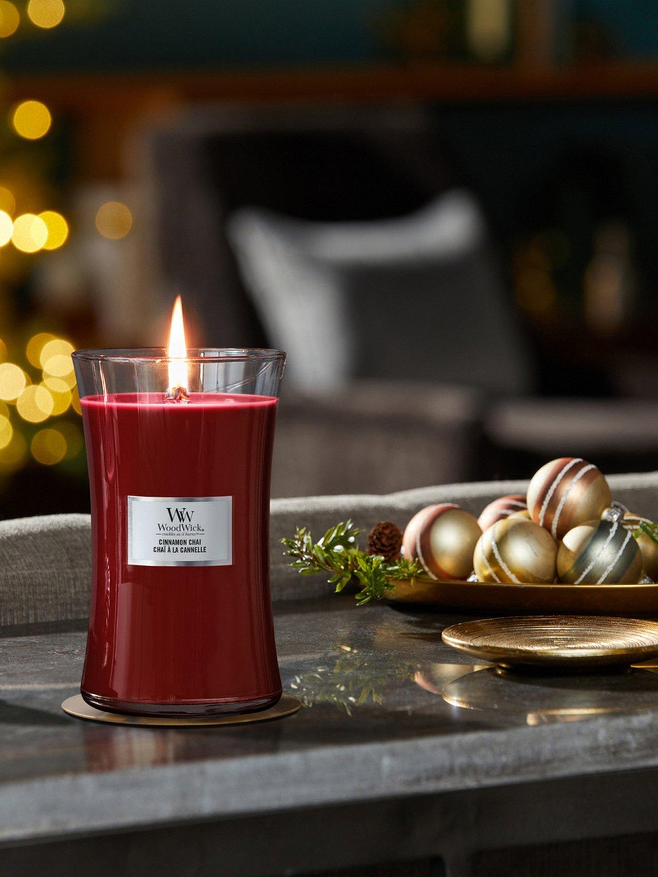 Product photograph of Woodwick Cinnamon Chai Large Hourglass Candle from very.co.uk