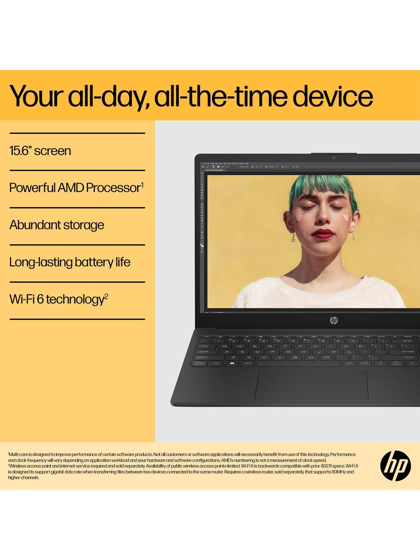 Image 3 of 7 of HP Laptop 15-fc0036na - 15.6in FHD,&nbsp;AMD Ryzen 5, 8GB RAM, 512GB SSD - Black