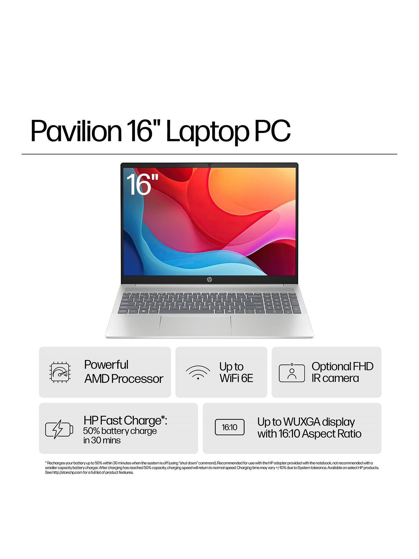 Image 3 of 8 of HP Pavilion 16-ag0006na Laptop&nbsp;- 16in WUXGA, AMD Ryzen 5, 8GB RAM, 512GB SSD - Silver