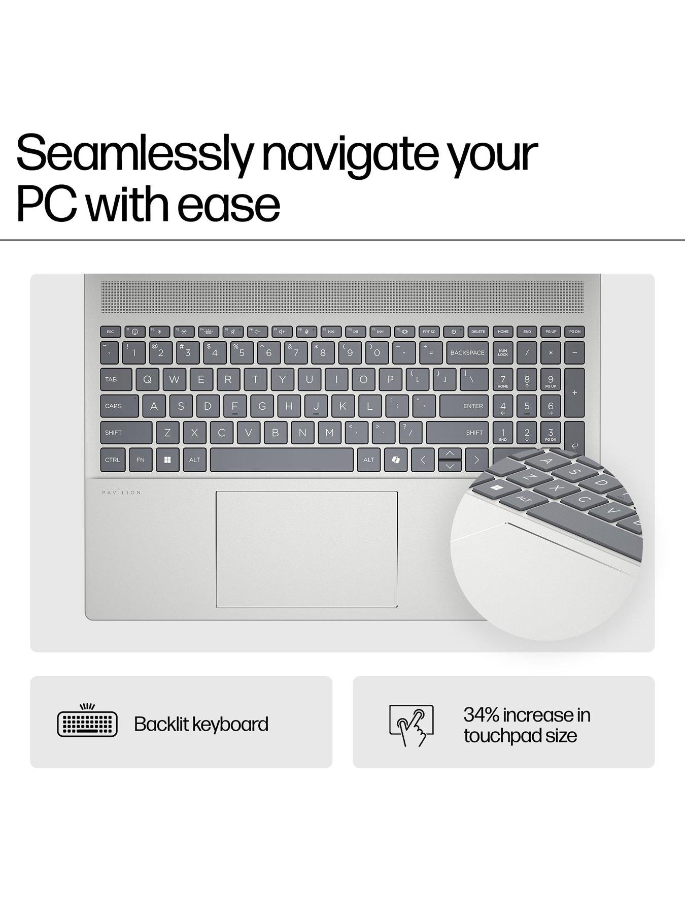 Image 5 of 8 of HP Pavilion 16-ag0006na Laptop&nbsp;- 16in WUXGA, AMD Ryzen 5, 8GB RAM, 512GB SSD - Silver