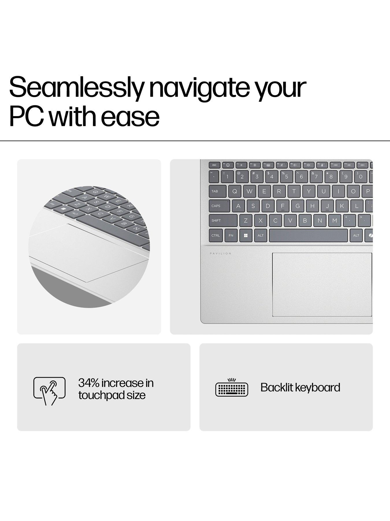 Image 6 of 8 of HP Pavilion 16-af0004na Laptop&nbsp;- 16in WUXGA, Intel Core Ultra 5, 16GB RAM, 512GB SSD - Silver