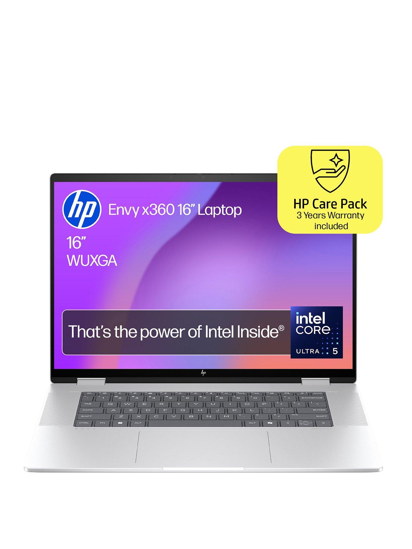 HP ENVY x360 16-ac0010na Laptop - Intel® Core™ Ultra 5 Processor, 8GB RAM, 512GB SSD, 16in WUXGA Touchscreen, 3-Year HP Care Pack Warranty Included