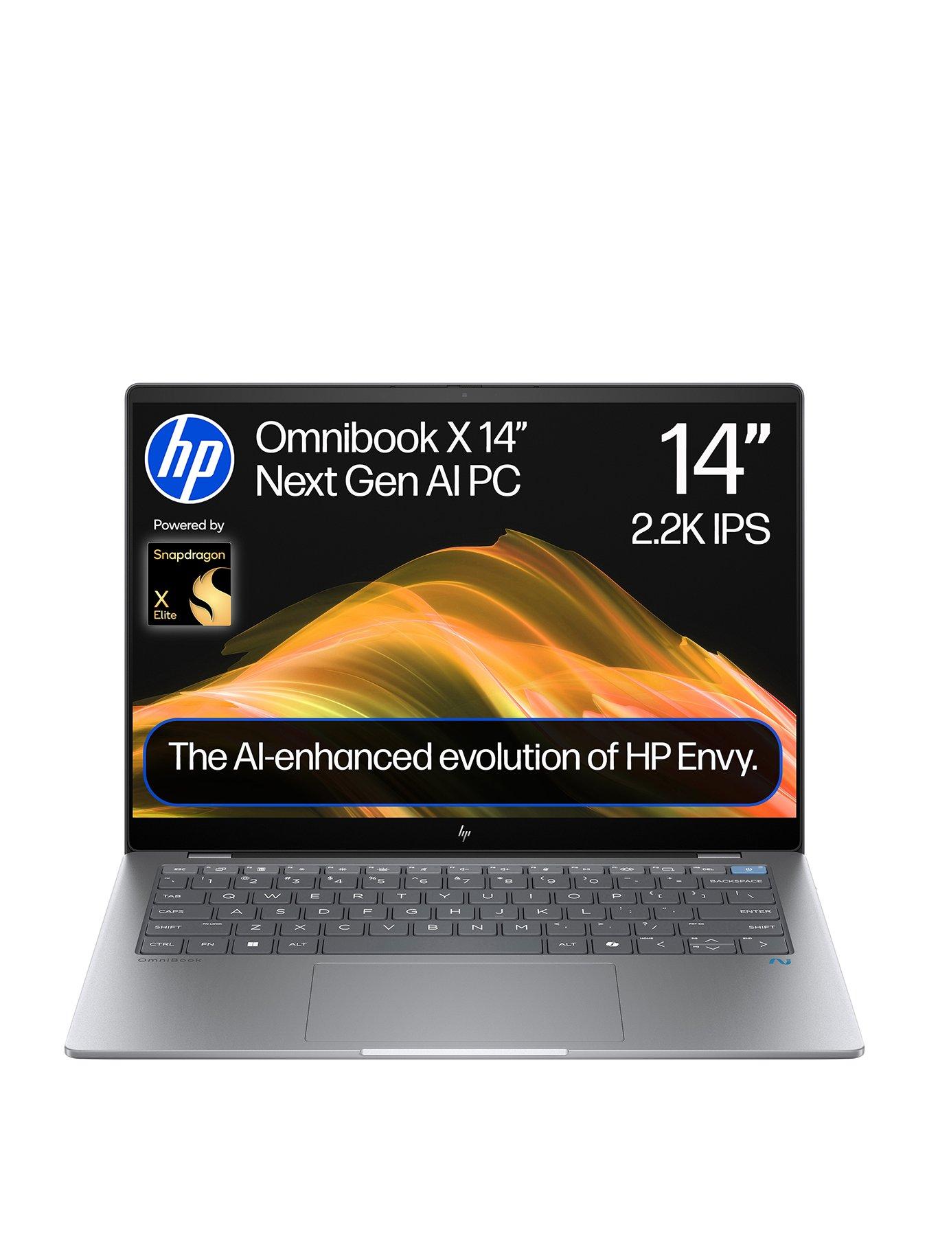 undefined OmniBook X AI 14-fe0000na Copilot+ PC Laptop - 14in 2.2K Touchscreen, Qualcomm Snapdragon X Elite, 16GB RAM, 1TB SSD - Silver