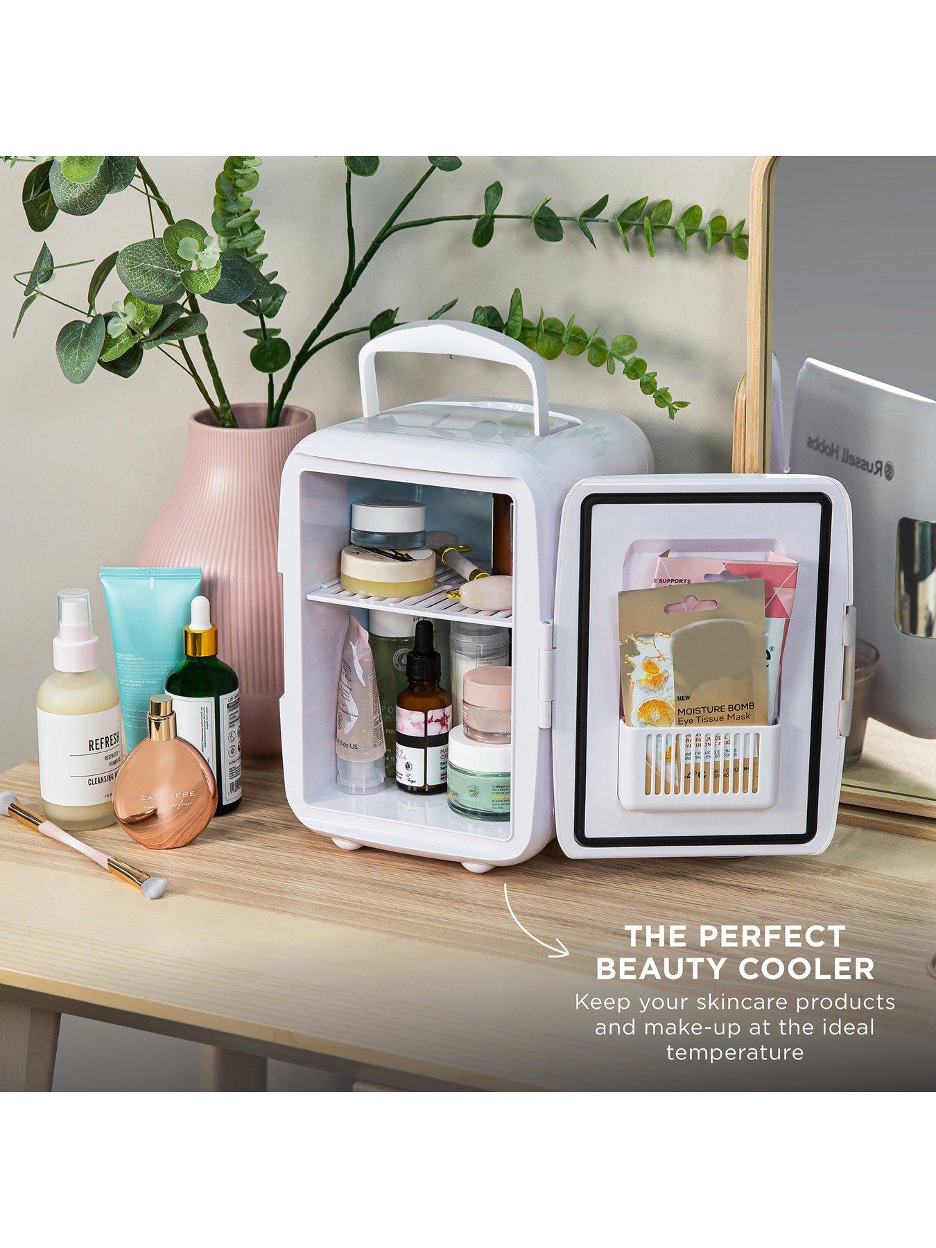 Image 7 of 8 of Russell Hobbs RH4CLR1001 4L Mini Compact Cooler for Drinks and Cosmetics, Retro Style, White &amp; Chrome