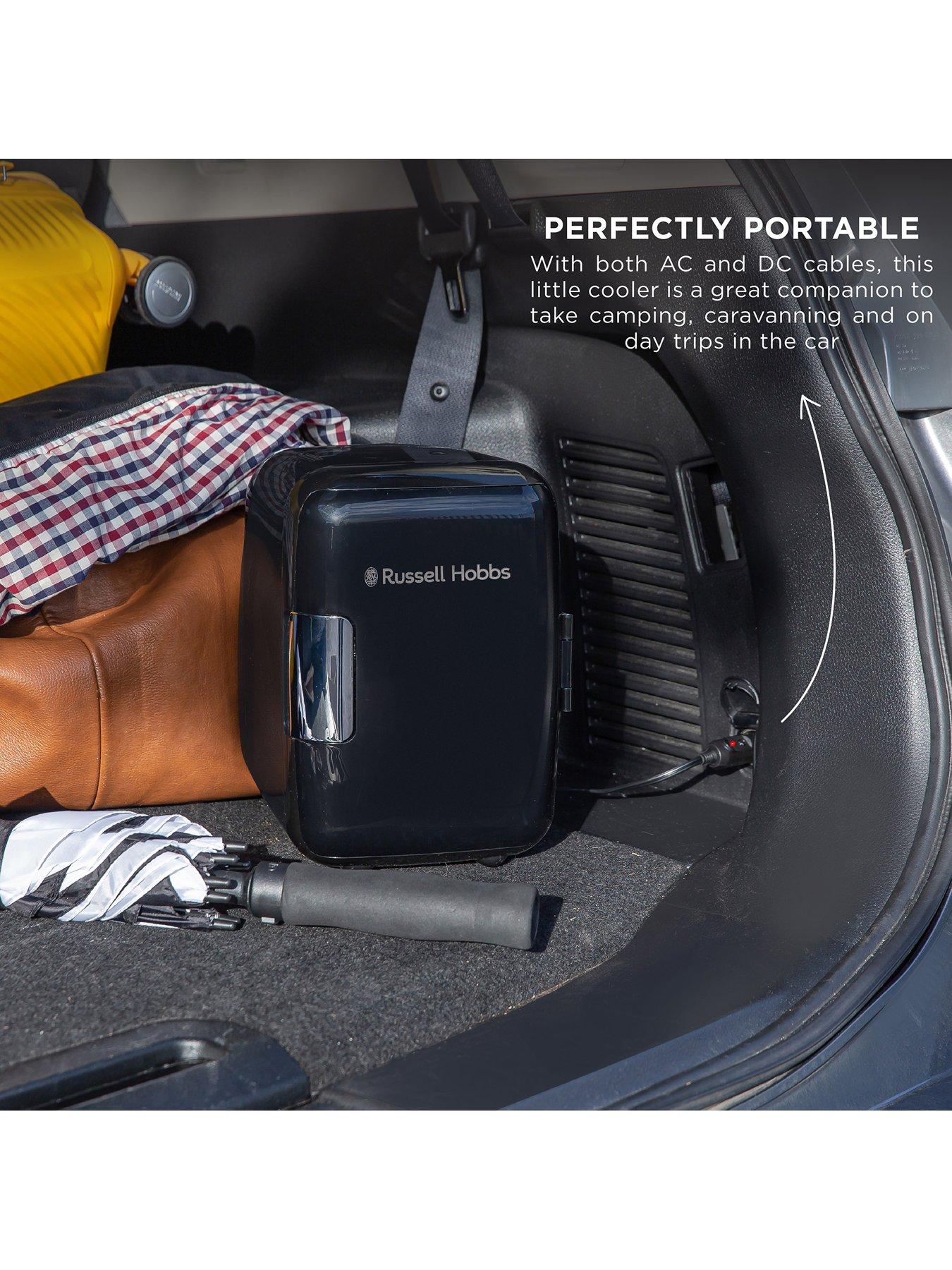 Image 4 of 8 of Russell Hobbs RH4CLR1001B 4L Mini Compact Cooler for Drinks and Cosmetics, Retro Style, Black &amp; Chrome