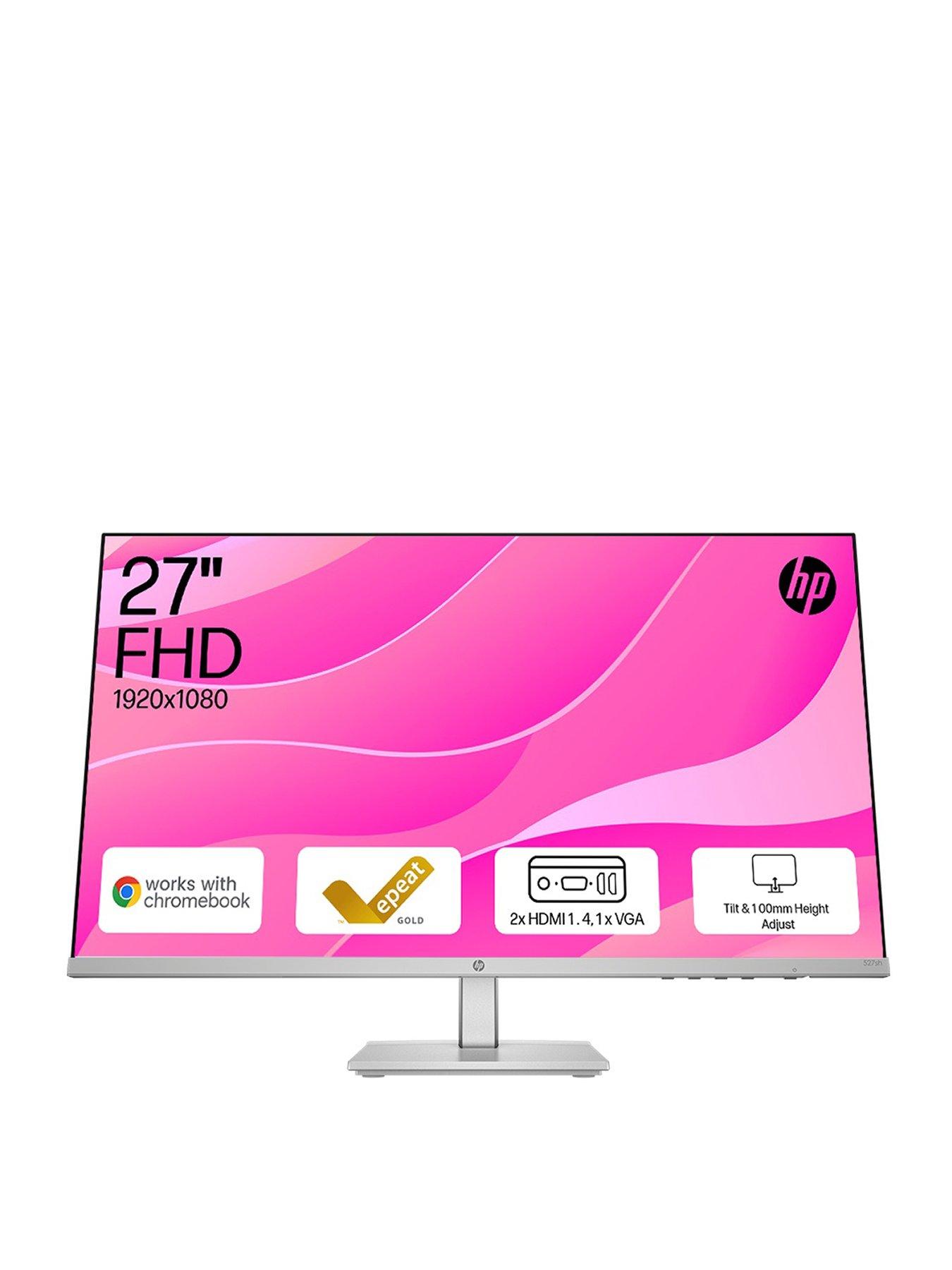 Image 1 of 8 of HP Series 5 -527sh Monitor - 27in IPS Full HD - 100hz - height &amp; tilt-adjust stand - Silver/Black