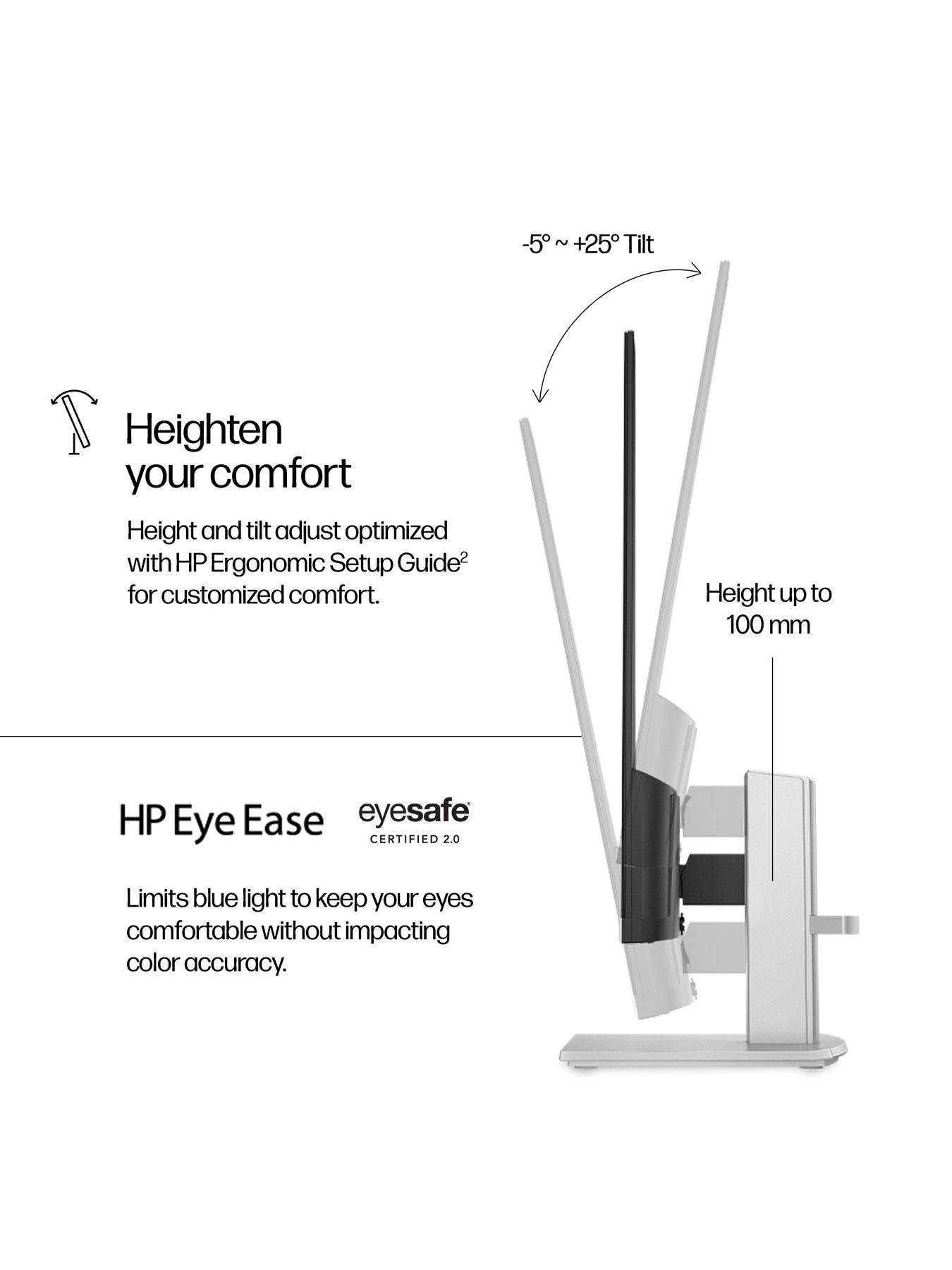Image 5 of 8 of HP Series 5 -527sh Monitor - 27in IPS Full HD - 100hz - height &amp; tilt-adjust stand - Silver/Black