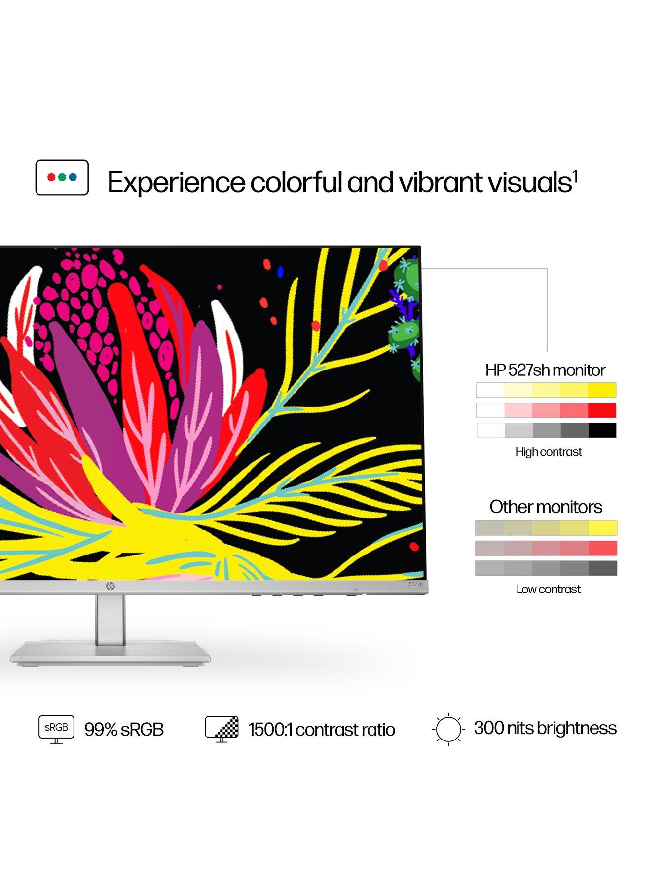 Image 6 of 8 of HP Series 5 -527sh Monitor - 27in IPS Full HD - 100hz - height &amp; tilt-adjust stand - Silver/Black