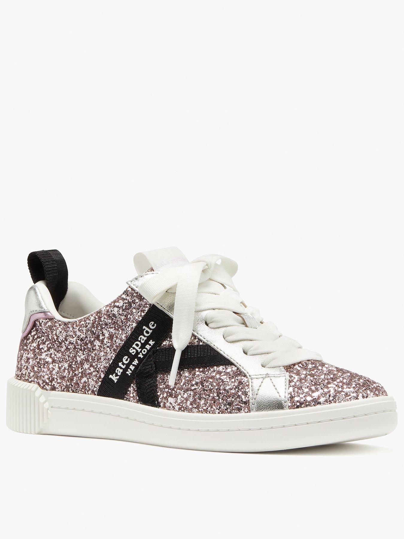 undefined Signature Lace Up Glitter Sneaker - Violet