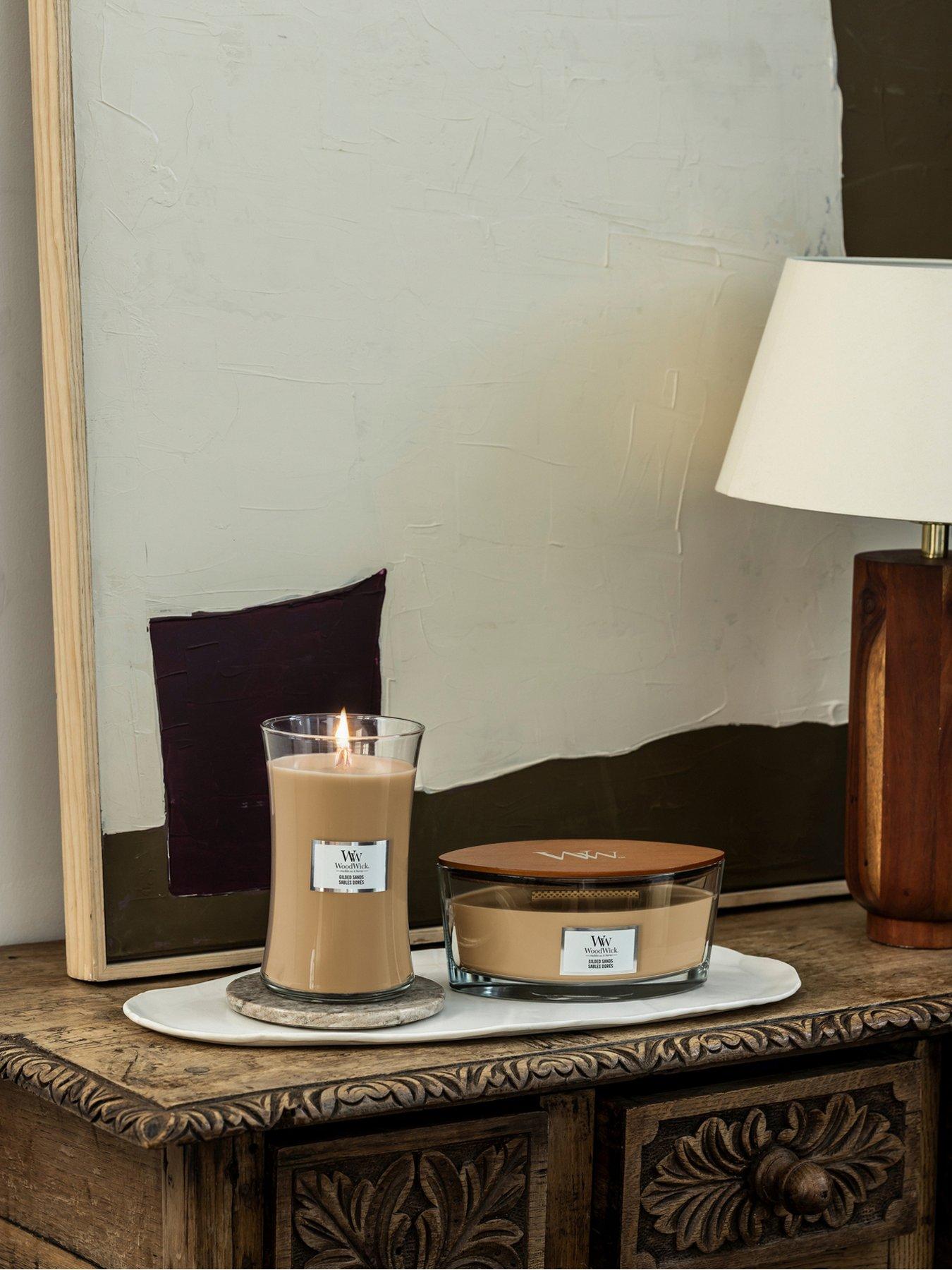 Product photograph of Woodwick Gilded Sands Ellipse Candle from very.co.uk