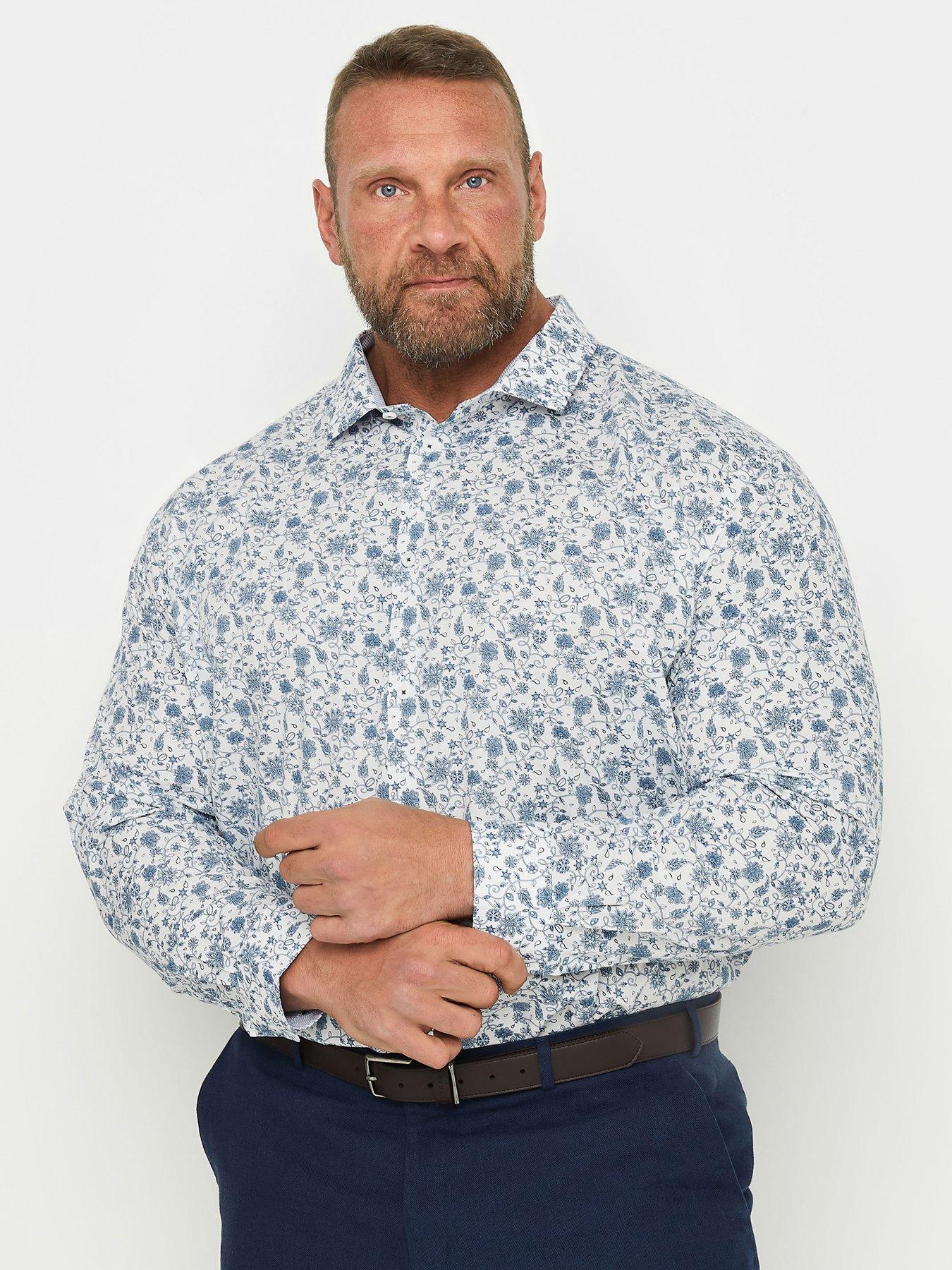 undefined White  &  Blue Paisley Shirt