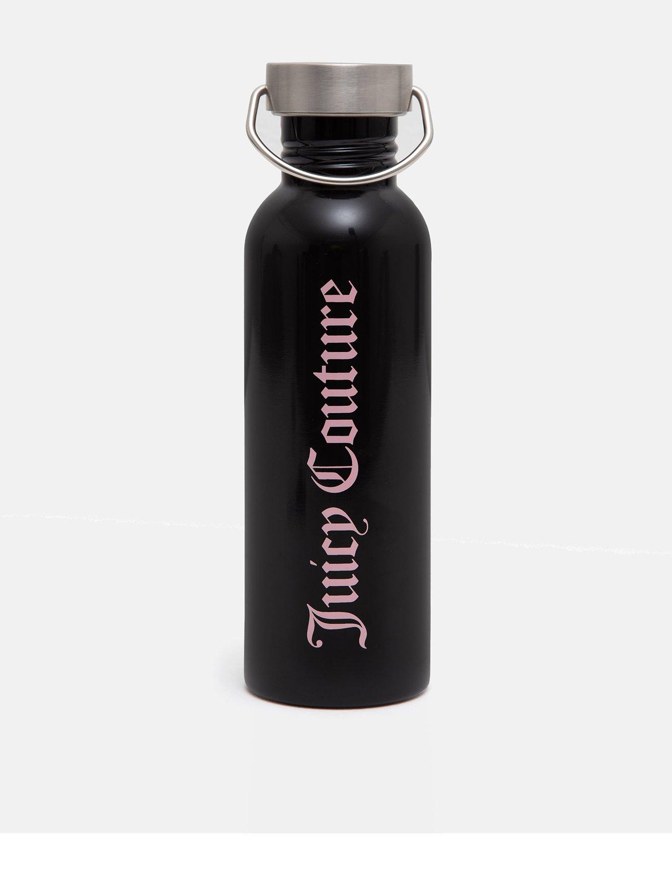 Product photograph of Juicy Couture Stainless Steel 750 Ml Water Bottle - Black from very.co.uk