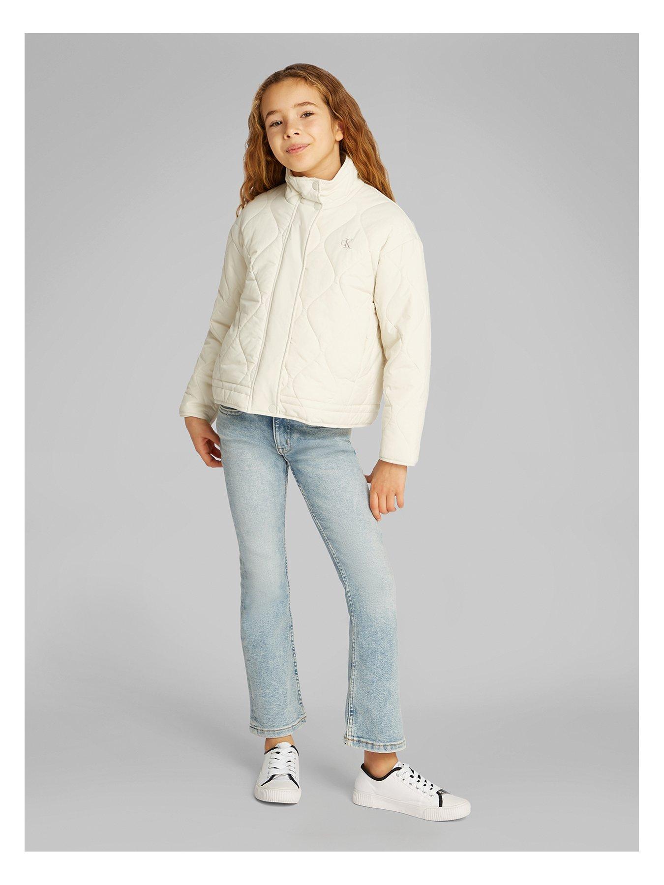 undefined Girls Quilted Jacket - Beige