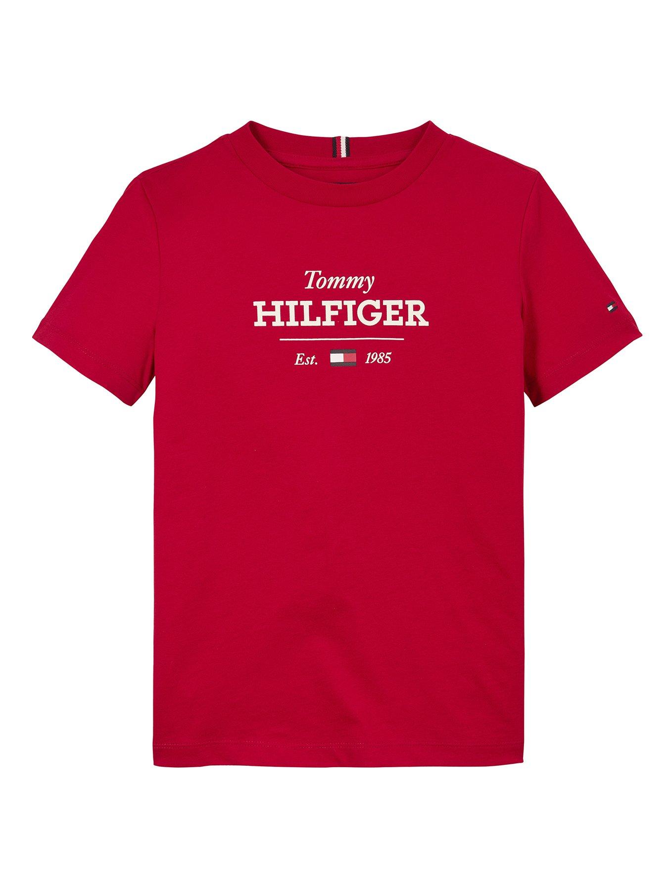 Image 1 of 4 of Tommy Hilfiger Boys Monotype 1985 Short Sleeve T-Shirt - Red