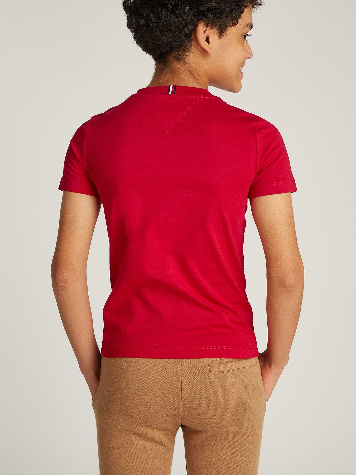 Image 2 of 4 of Tommy Hilfiger Boys Monotype 1985 Short Sleeve T-Shirt - Red