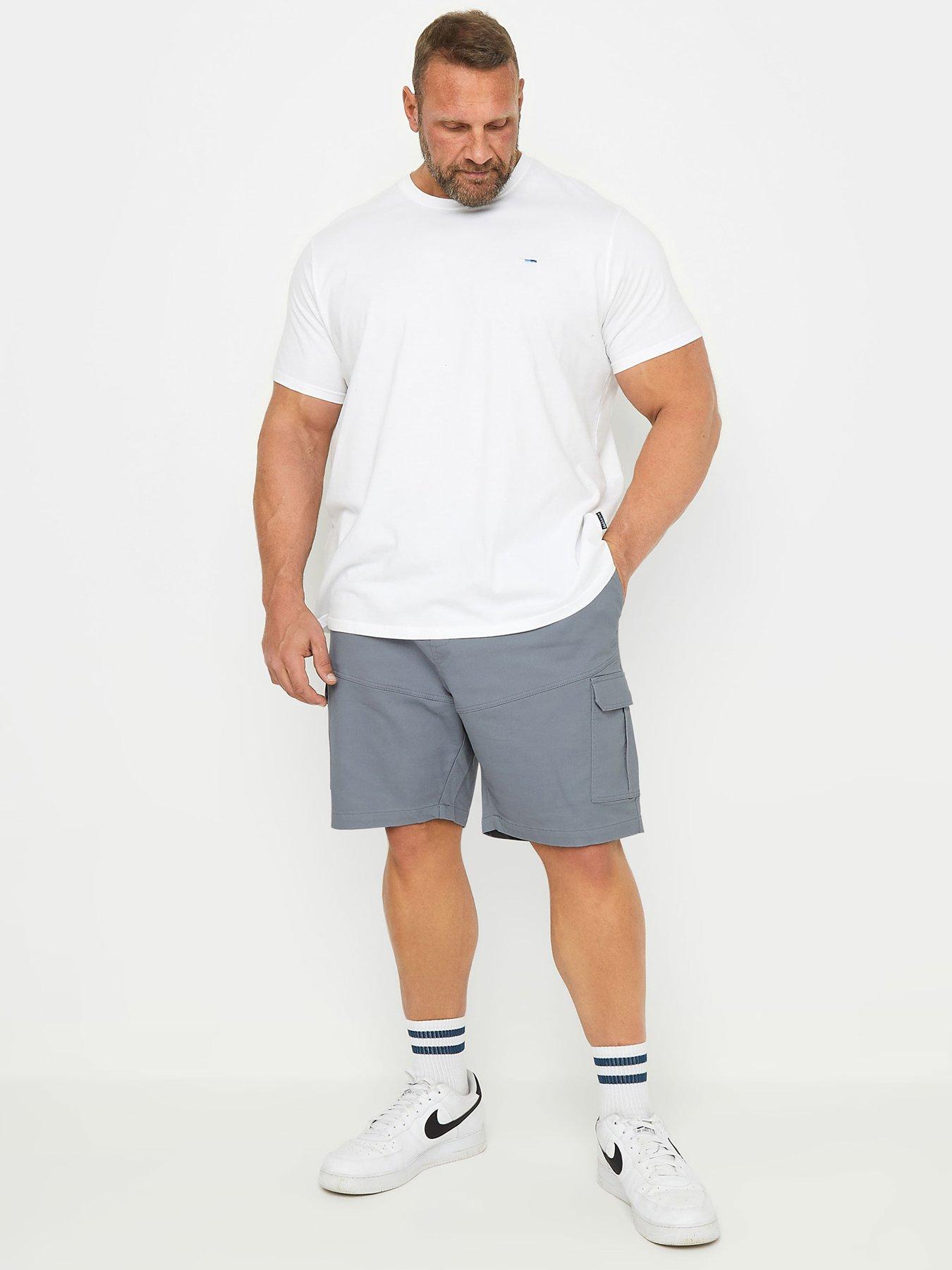 undefined Elastic Waist Stretch Cargo Shorts - Misty Blue