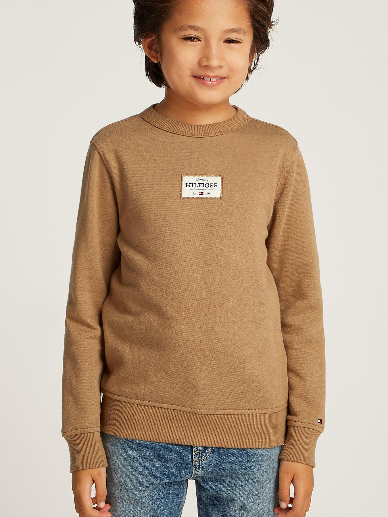 undefined Boys Monotype 1985 Label Sweatshirt - Dark Beige
