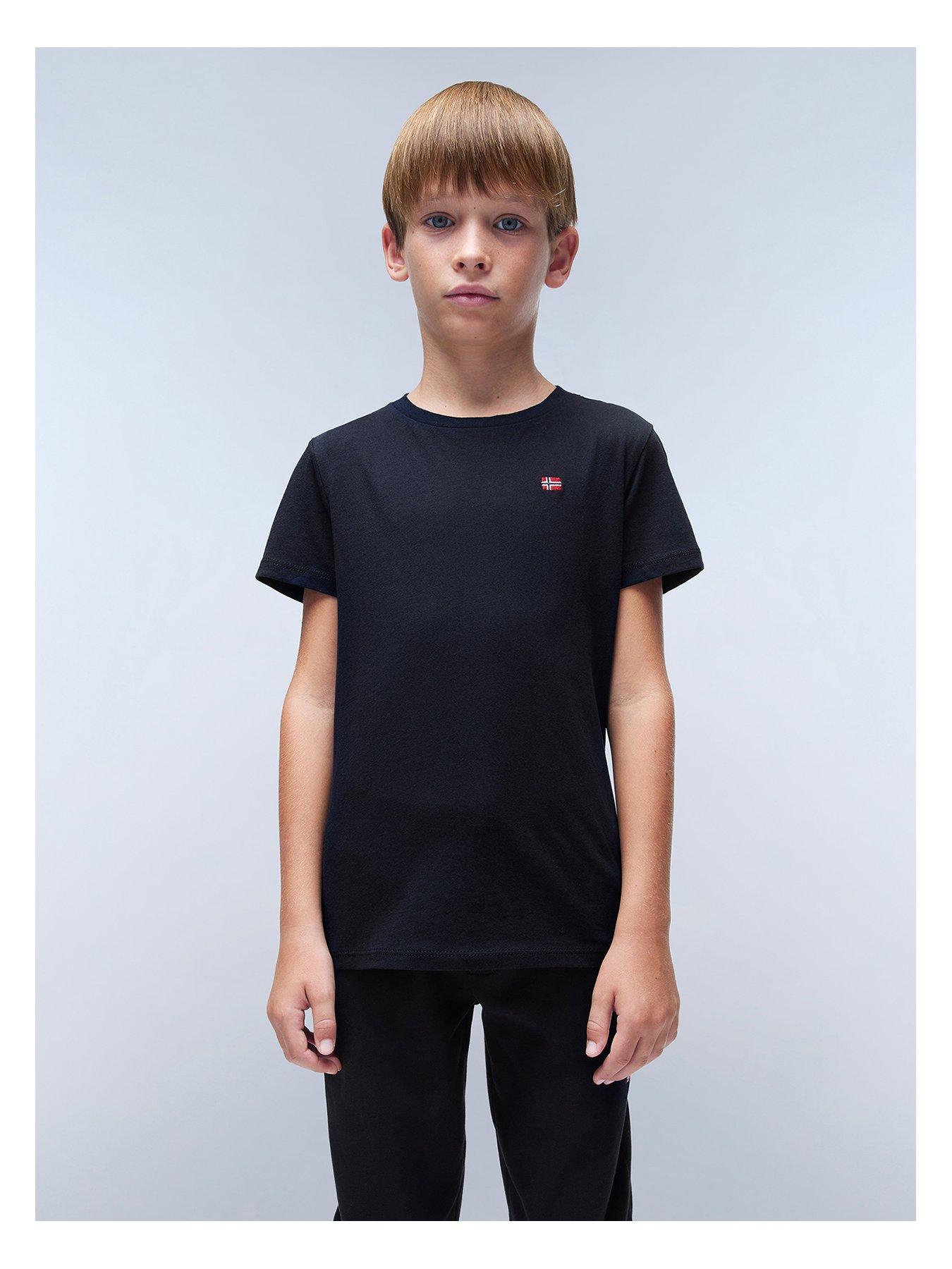 NAPAPIJRI Kids Salis T-Shirt, Black, Size 6 Years