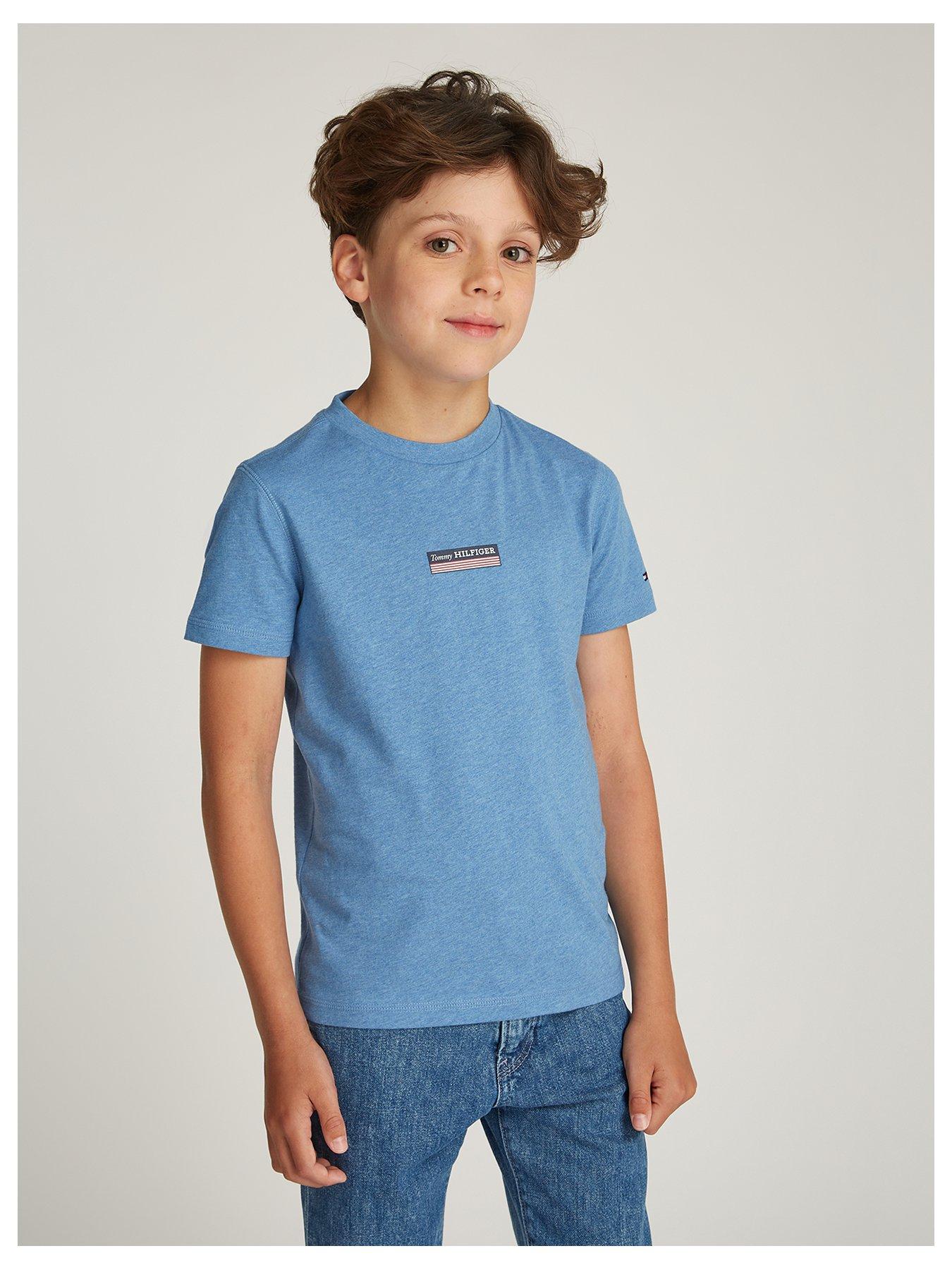 undefined Boys Monotype Striped Short Sleeve T-Shirt - Blue