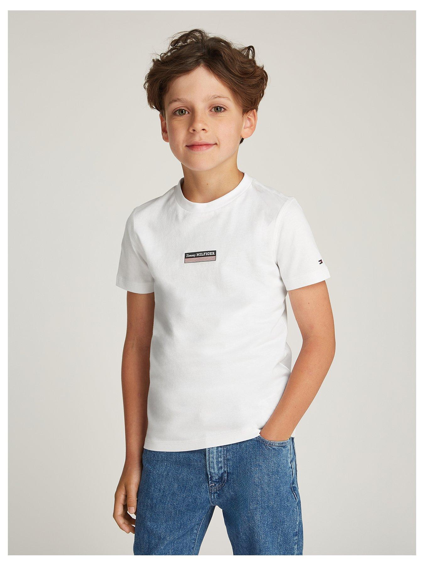 undefined Boys Monotype Striped Short Sleeve T-Shirt - White