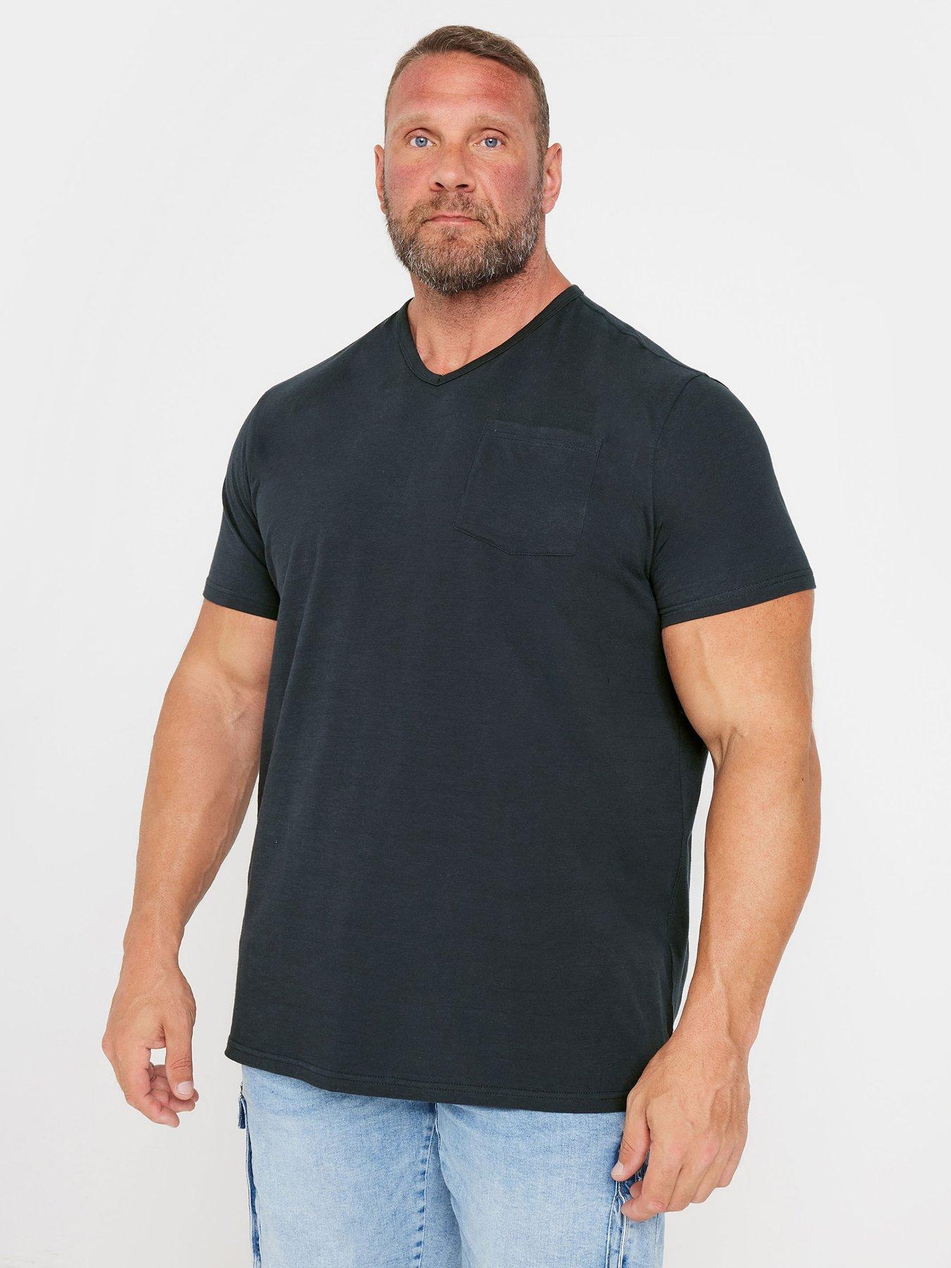 BadRhino V-neck Textured Pocket T-shirt - Blue