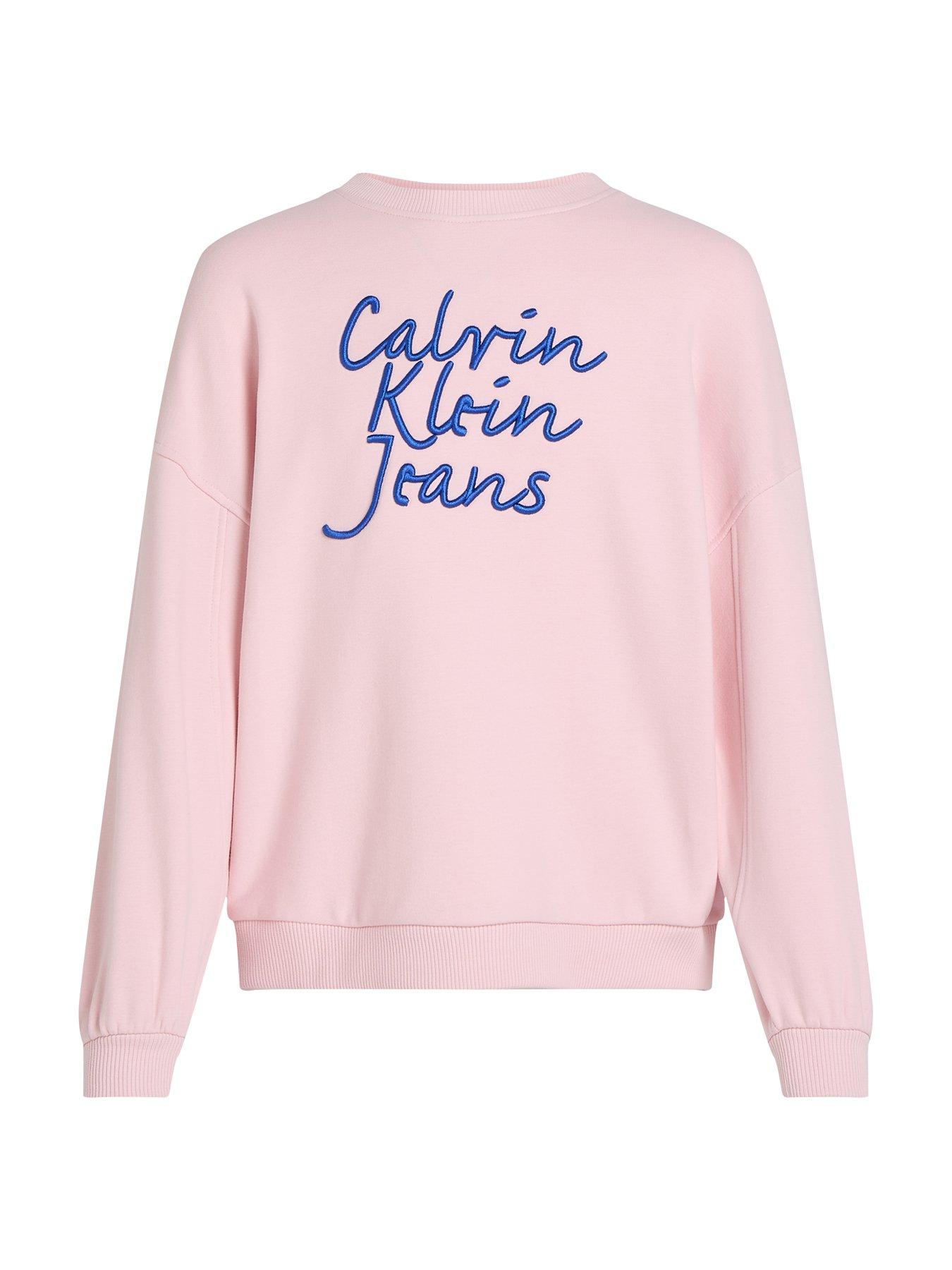 Calvin Klein Jeans Girls Logo Embroidered Crewneck Sweatshirt