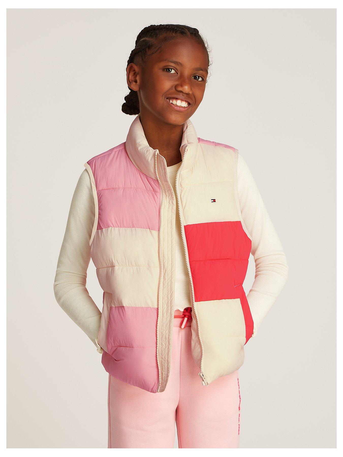 undefined Girls Colour Block Padded Vest Gilet - Multi
