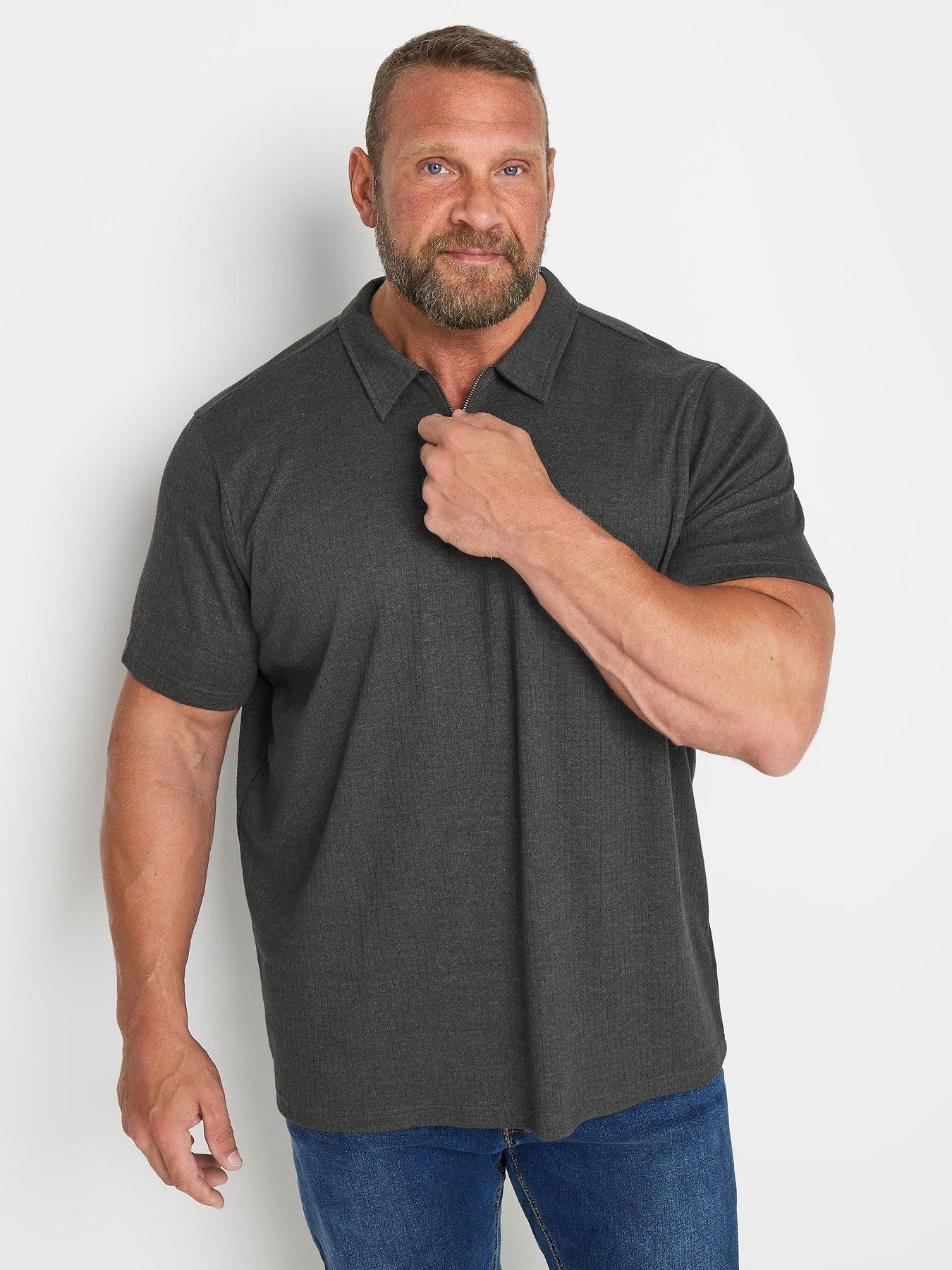 undefined Jacquard Polo Shirt - Charcoal