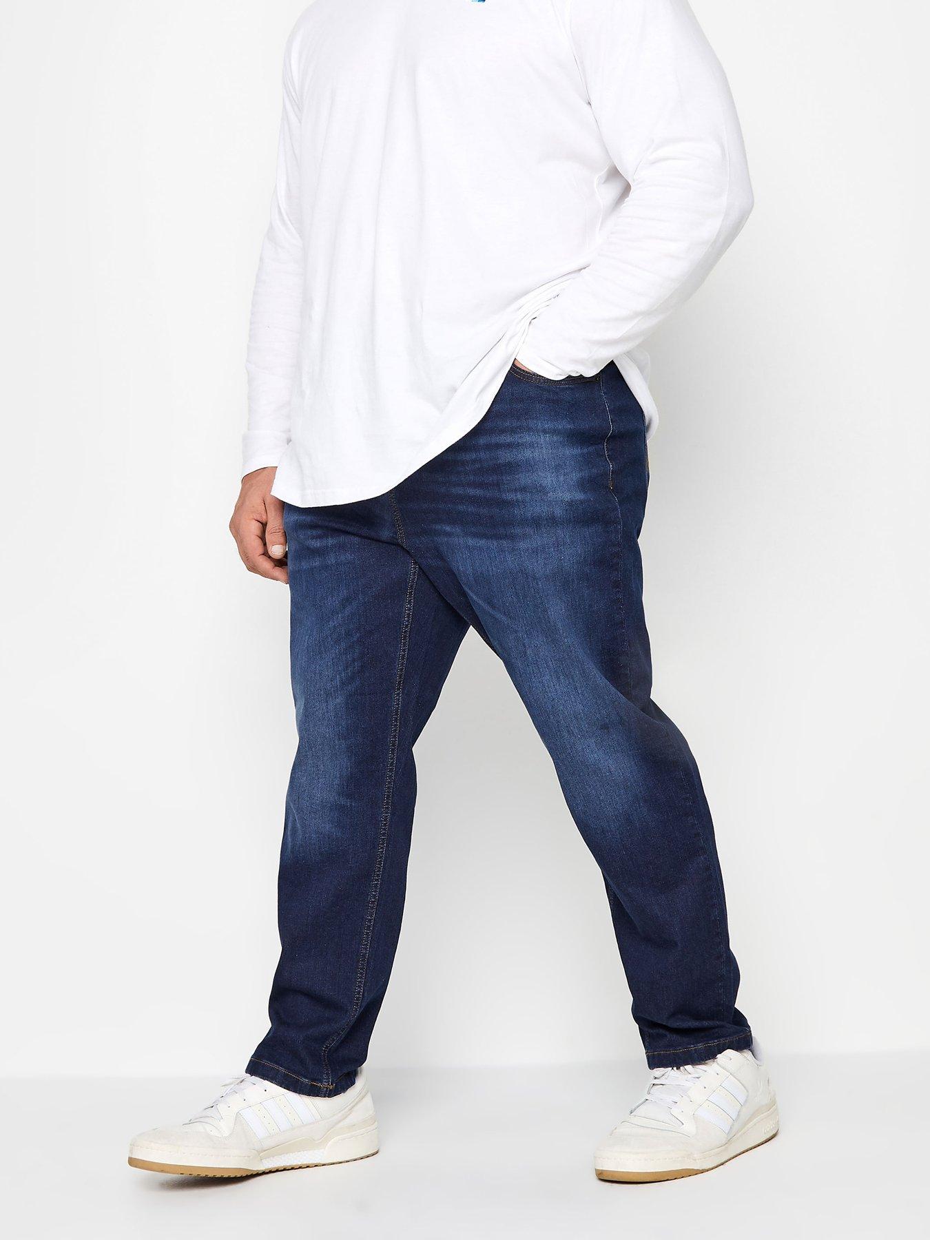 BadRhino Dark Wash Denim Jeans, Blue, Size 58, Inside Leg Short, Men