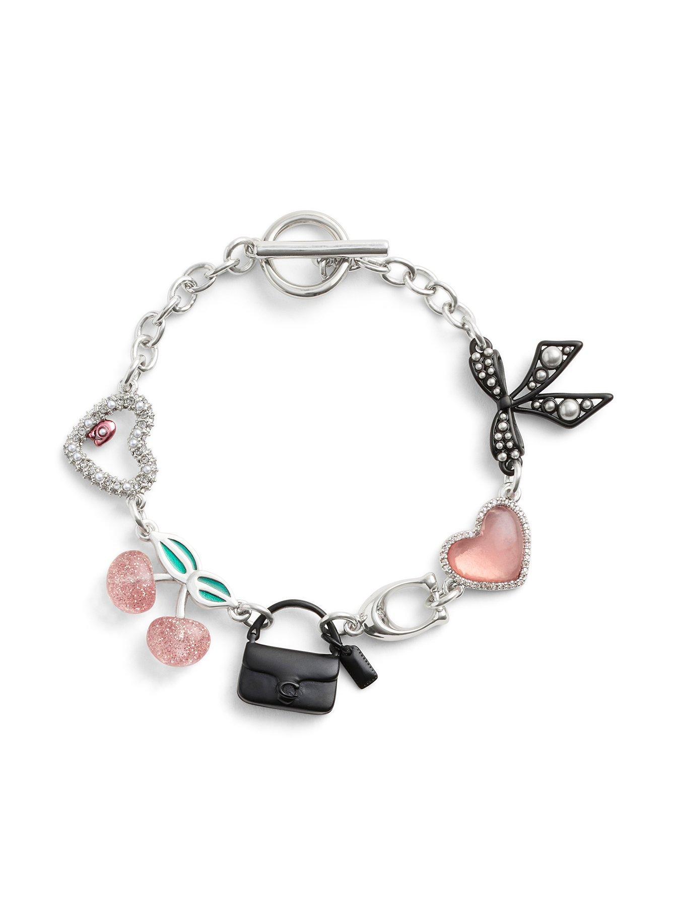 Product photograph of Coach Mix Charm Bracelet - Silver from very.co.uk