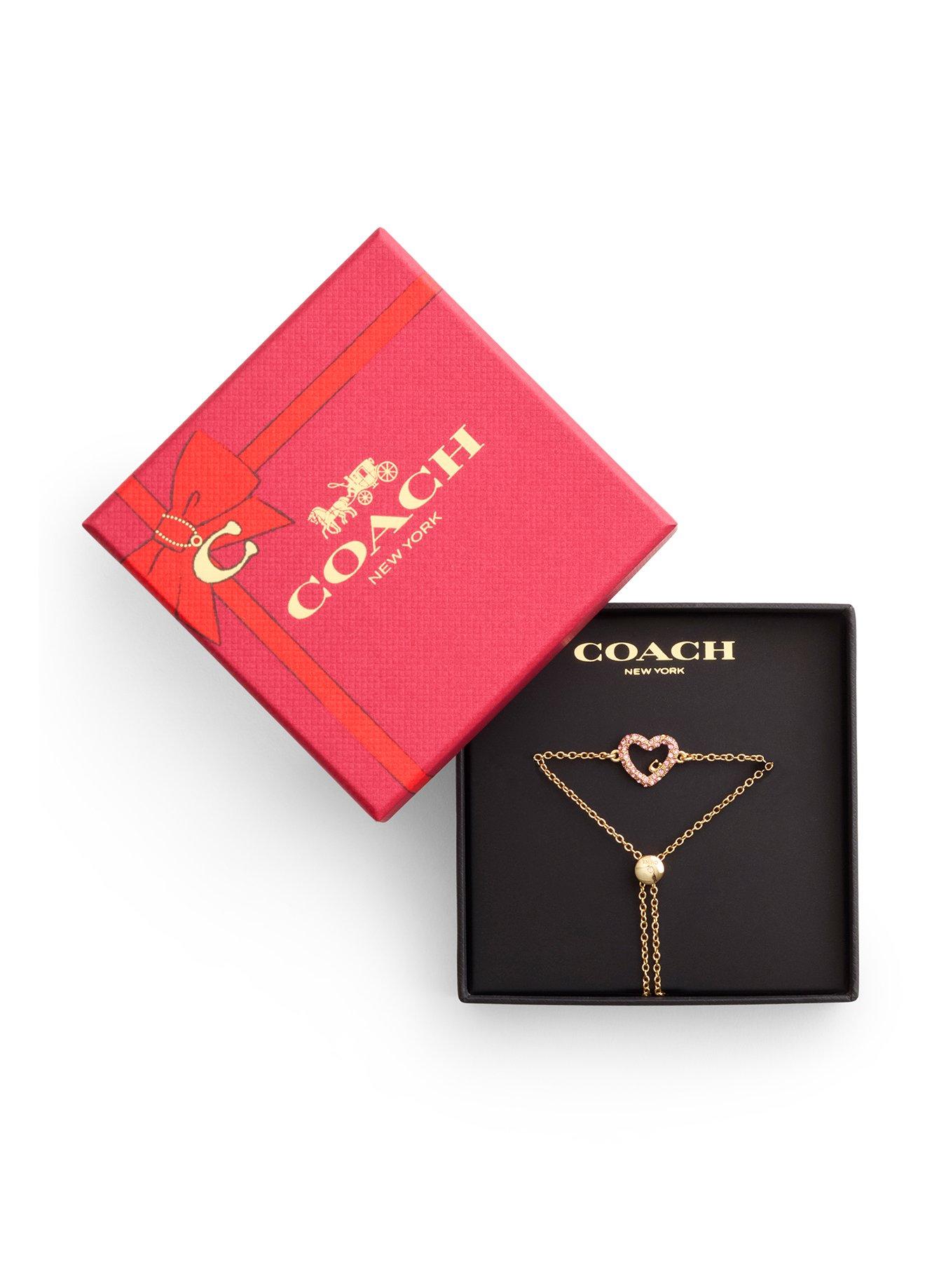 Product photograph of Coach Spakrly Pink Heart Logo Pendant Gift Box from very.co.uk