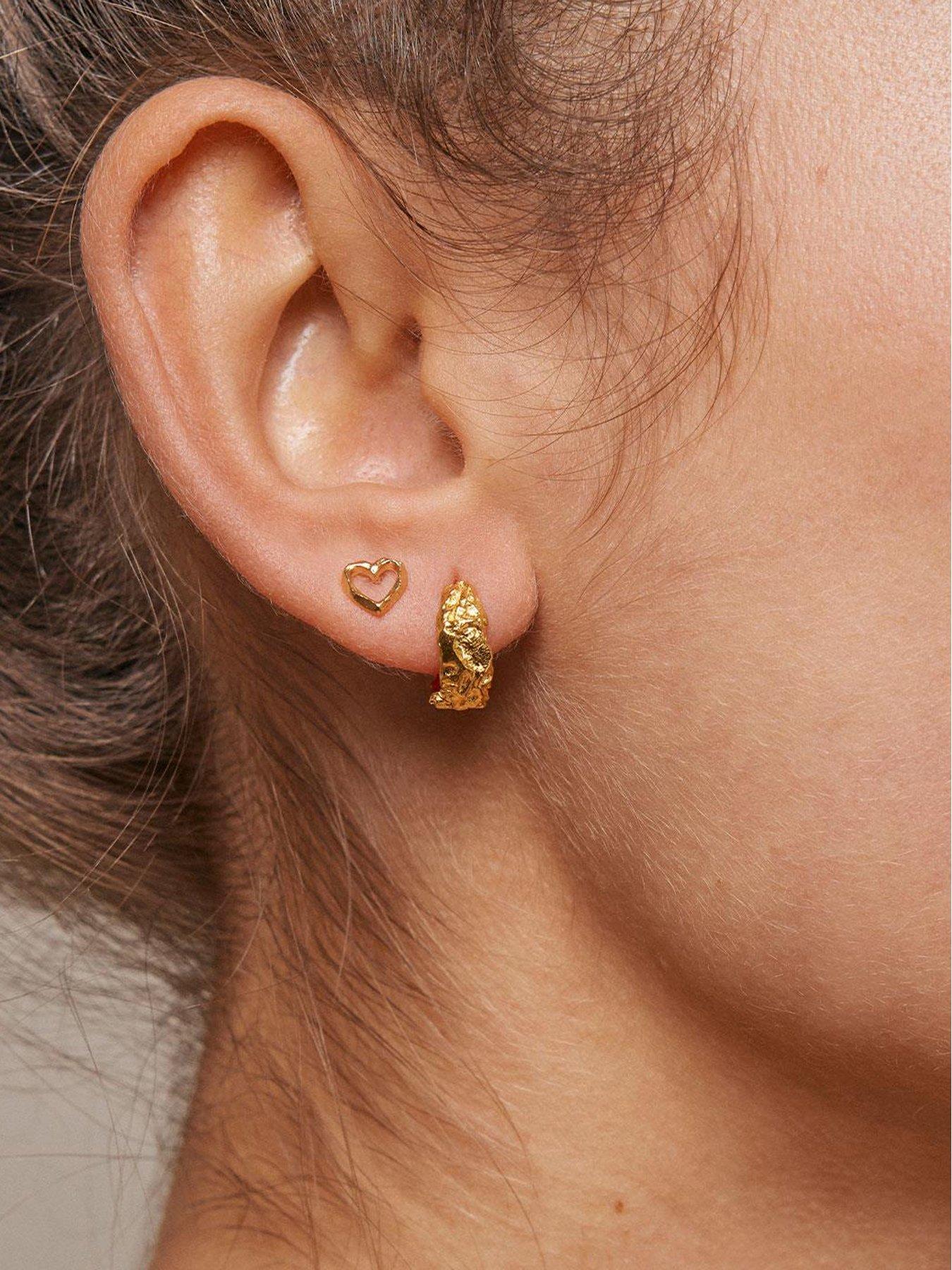 Image 2 of 3 of ENAMEL Copenhagen Nela Hoops, 18ct Gold Plated 925 Sterling Silver