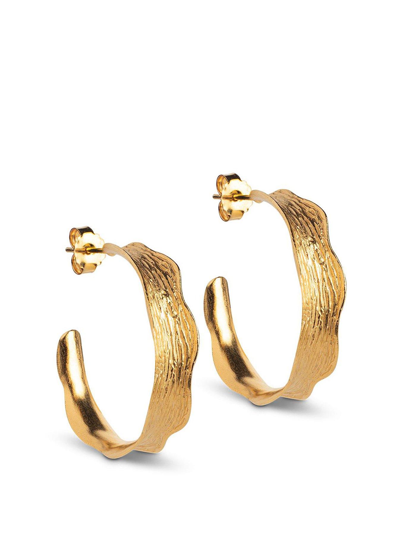ENAMEL Copenhagen Large Ane Hoops, 18ct Yellow Gold plated 925 Sterling Silver