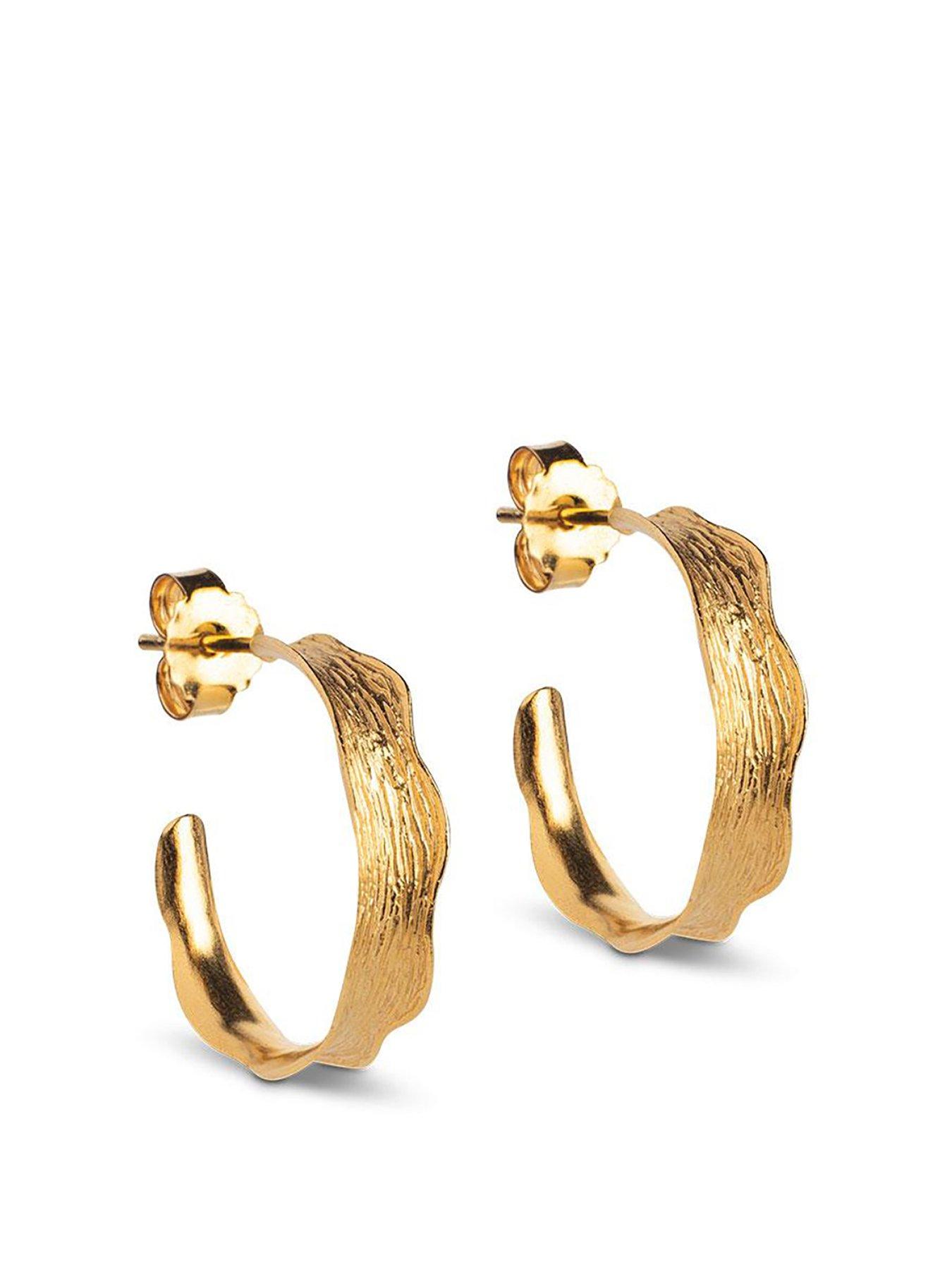 undefined Small Ane Hoops, 18ct Yellow Gold plated 925 Sterling Silver