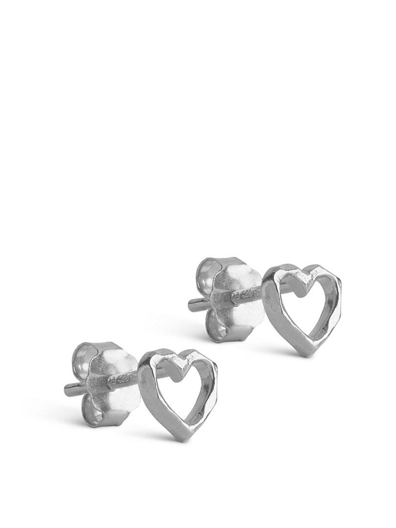 undefined Heart Studs, 925 Sterling Silver