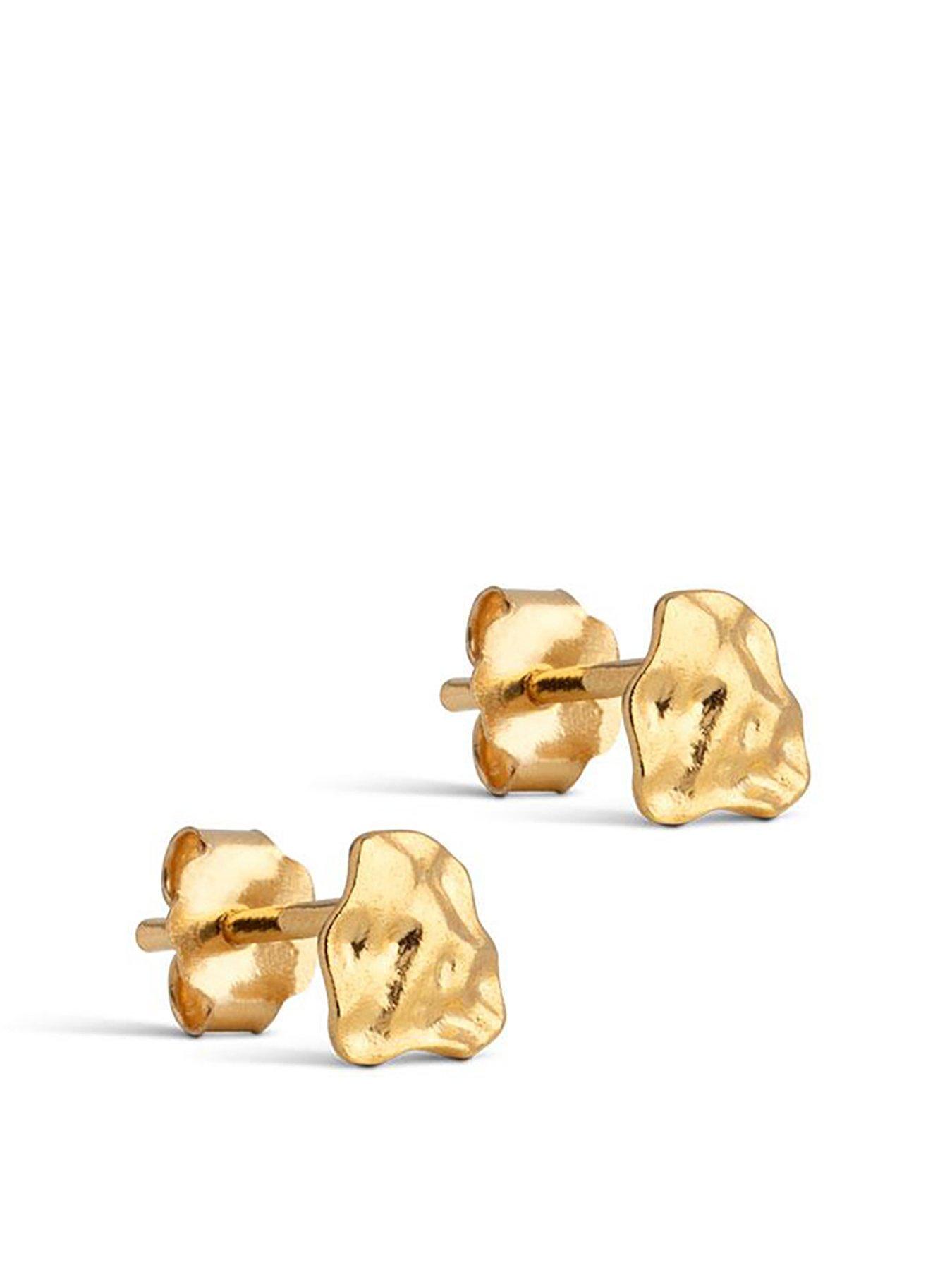 Product photograph of Enamel Copenhagen Rio Studs 18ct Yellow Gold Plated 925 Sterling Silver from very.co.uk