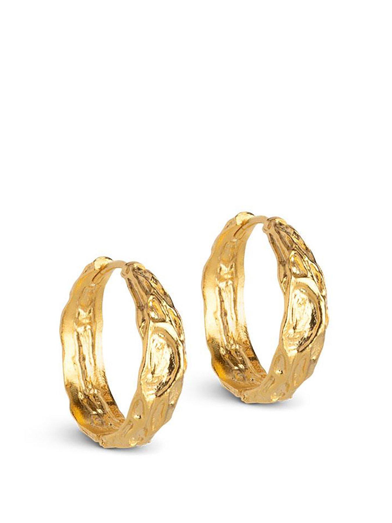 Product photograph of Enamel Copenhagen Nela 20 Mm Hoops 18ct Yellow Gold Plated 925 Sterling Silver from very.co.uk