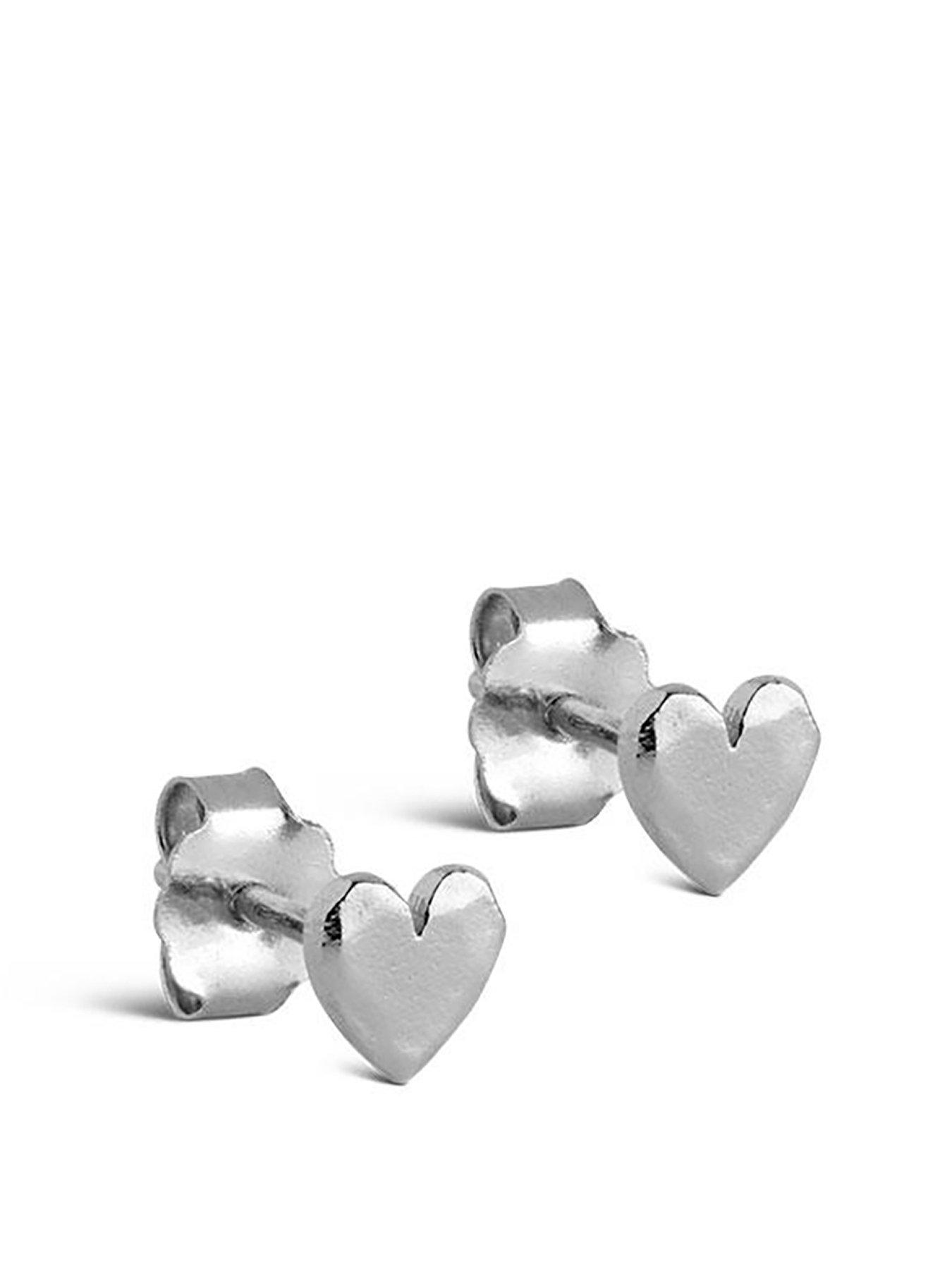 undefined Heart Studs, 925 Sterling Silver