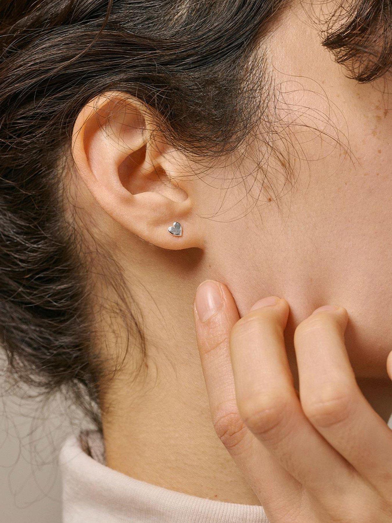 Image 2 of 4 of ENAMEL Copenhagen , Heart Sterling Silver Studs,