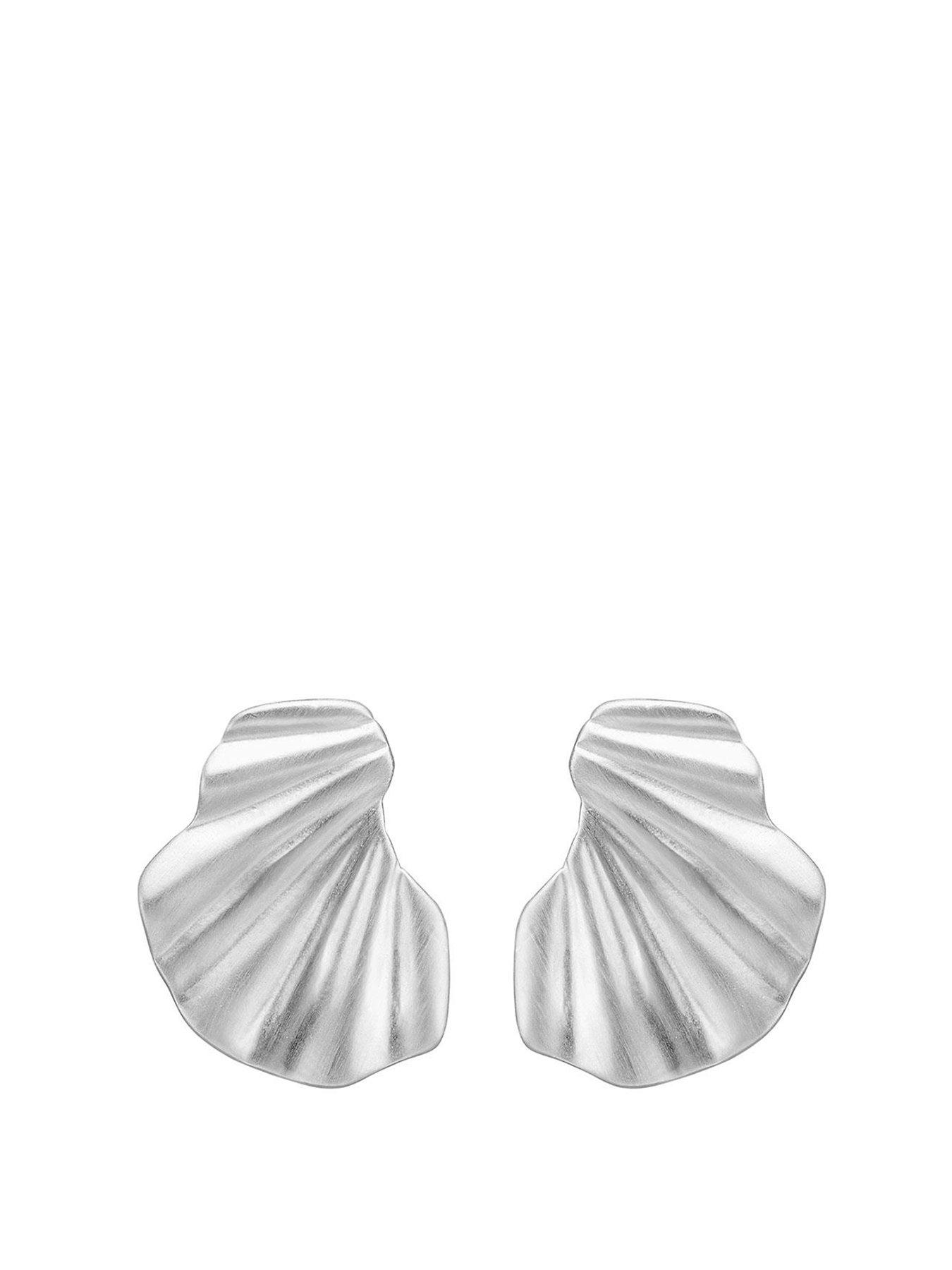 Product photograph of Enamel Copenhagen Wave Earrings 925 Sterling Silver from very.co.uk