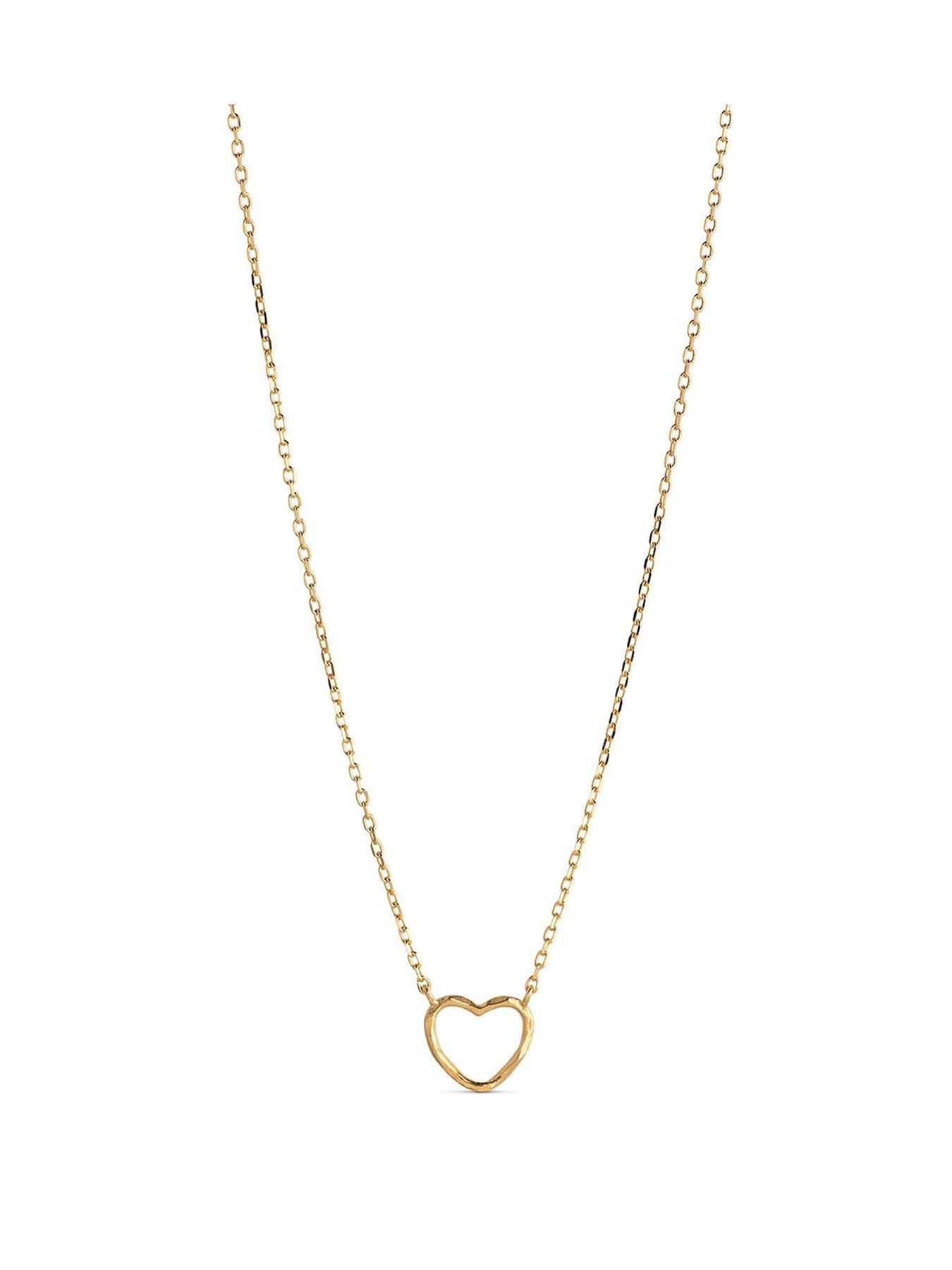 undefined Heart Necklace, 18ct Yellow Gold plated 925 Sterling Silver