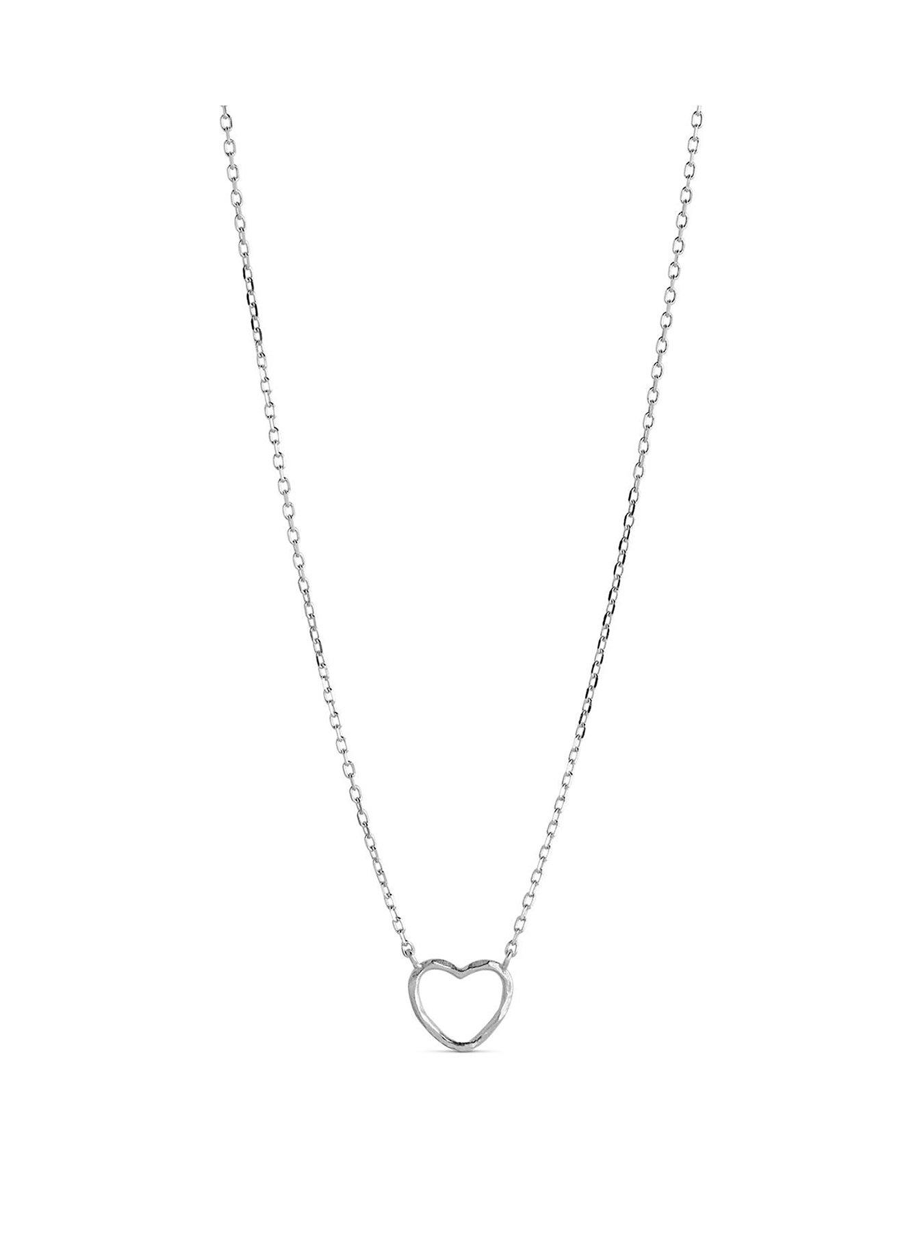undefined Heart Necklace, 925 Sterling Silver