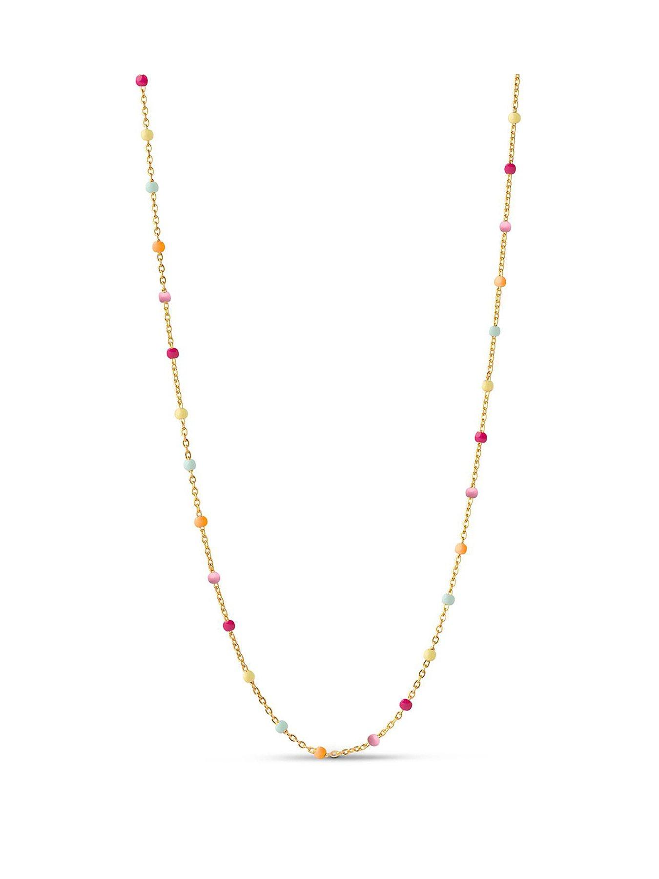 Product photograph of Enamel Copenhagen Lola Rainbow Necklace 18ct Yellow Gold Plated 925 Sterling Silver And Enamel from very.co.uk