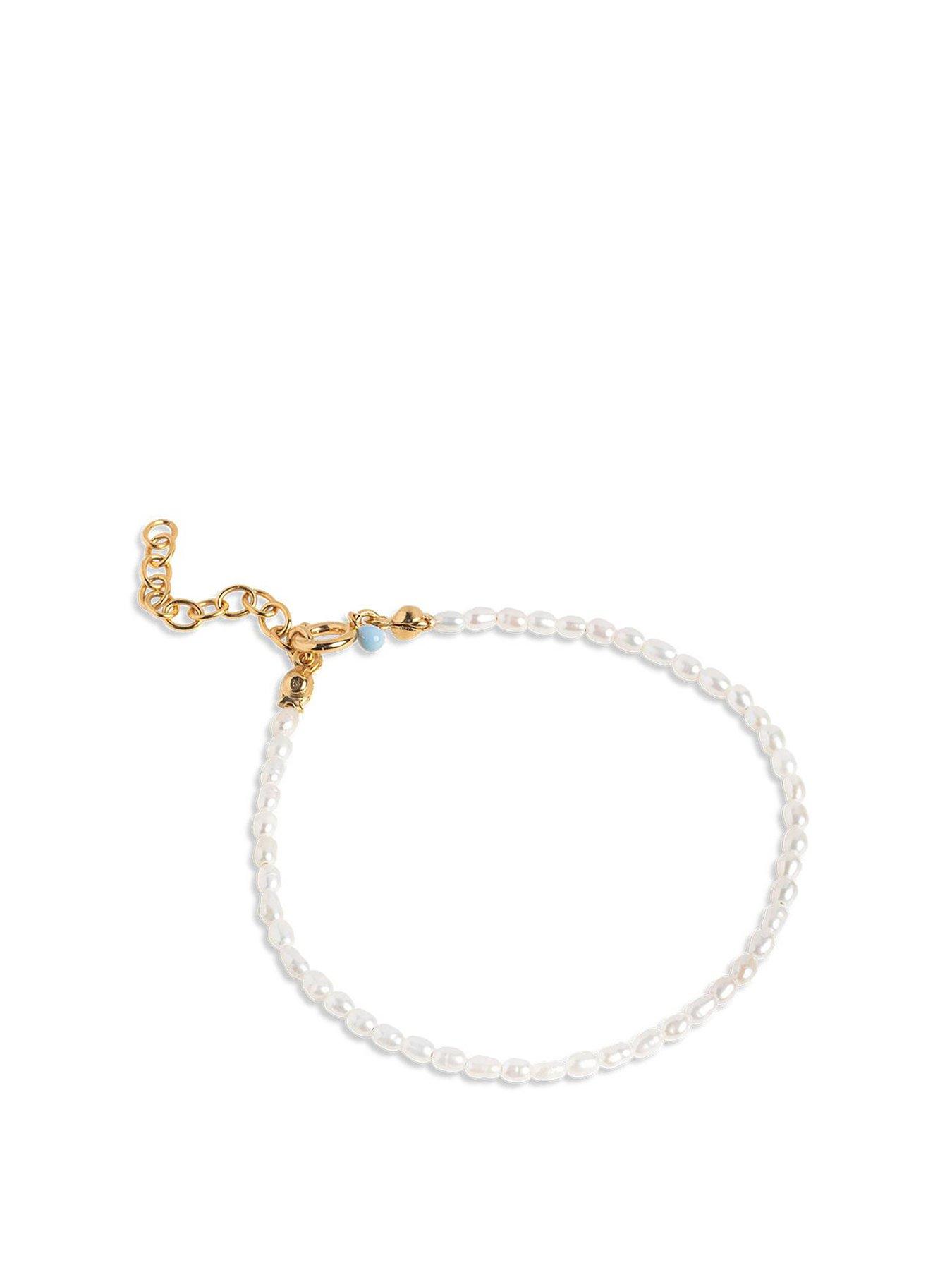 Product photograph of Enamel Copenhagen Erna Bracelet 18ct Yellow Gold Plated 925 Sterling Silver And Pearl from very.co.uk