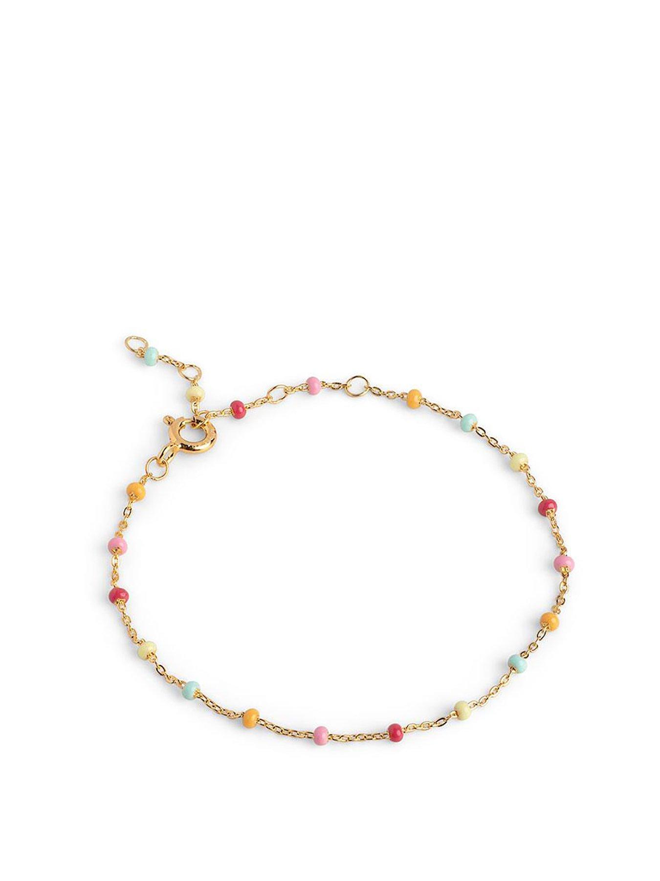 Product photograph of Enamel Copenhagen Lola Rainbow Bracelet 18ct Gold Plated 925 Sterling Silver And Enamel from very.co.uk