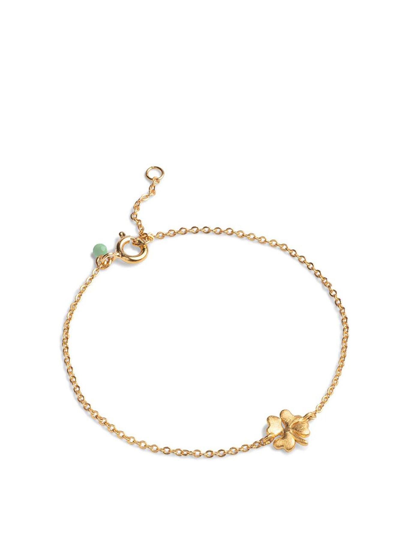 Product photograph of Enamel Copenhagen Clover Bracelet 18ct Gold Plated 925 Sterling Silver from very.co.uk