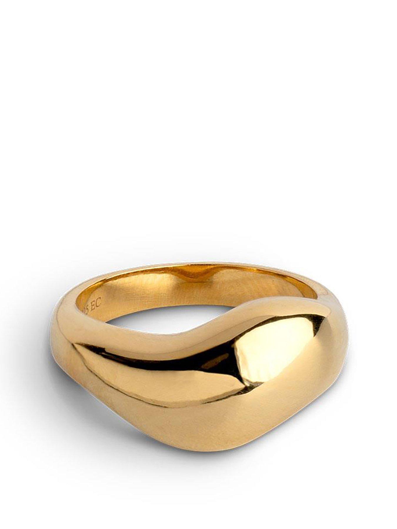 Product photograph of Enamel Copenhagen Agnete Ring 18ct Yellow Gold Plated 925 Sterling Silver from very.co.uk