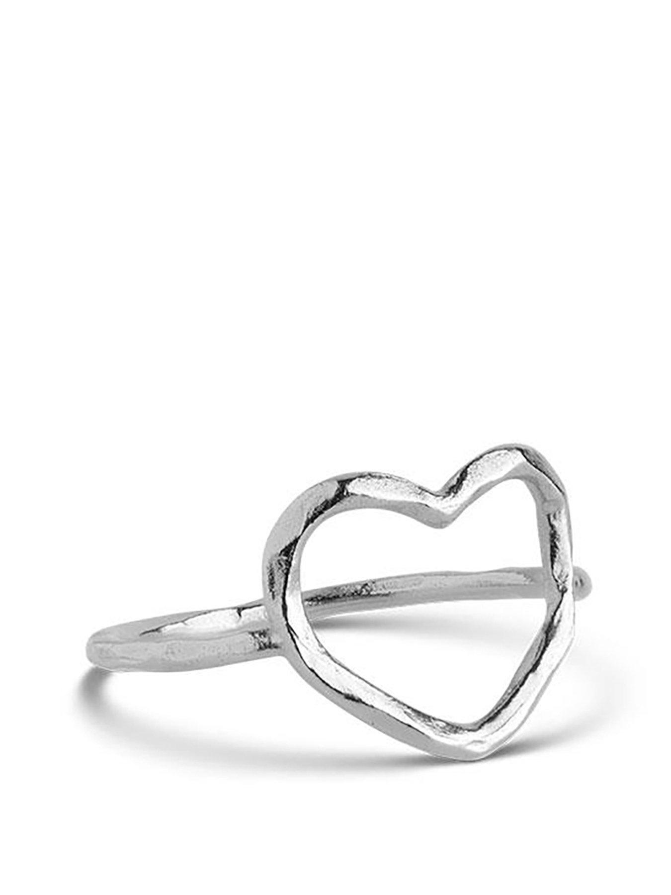 undefined Heart Ring, 925 Sterling Silver