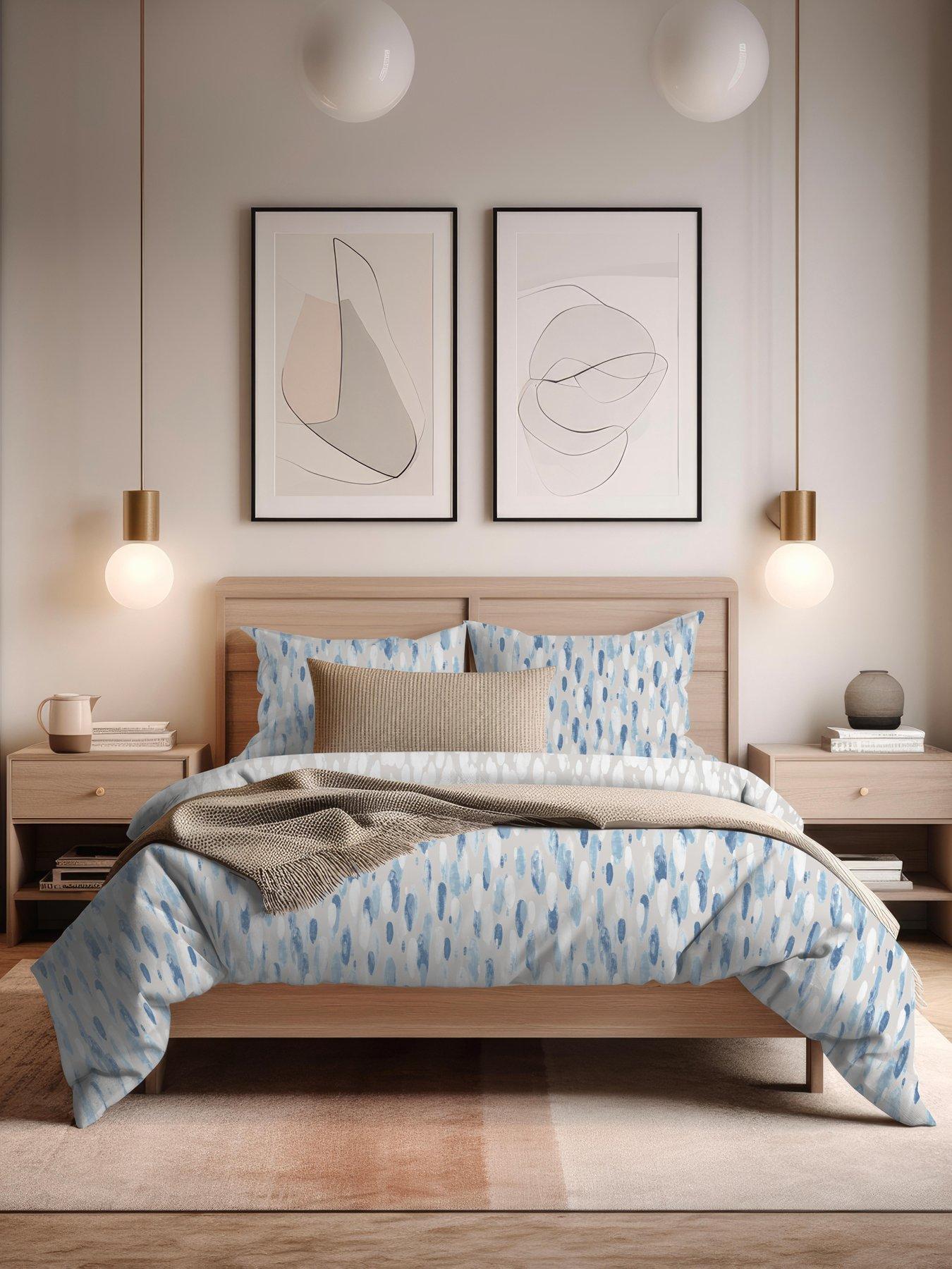 Product photograph of Copenhagen Home Rayne Blue Duvet Set- King from very.co.uk